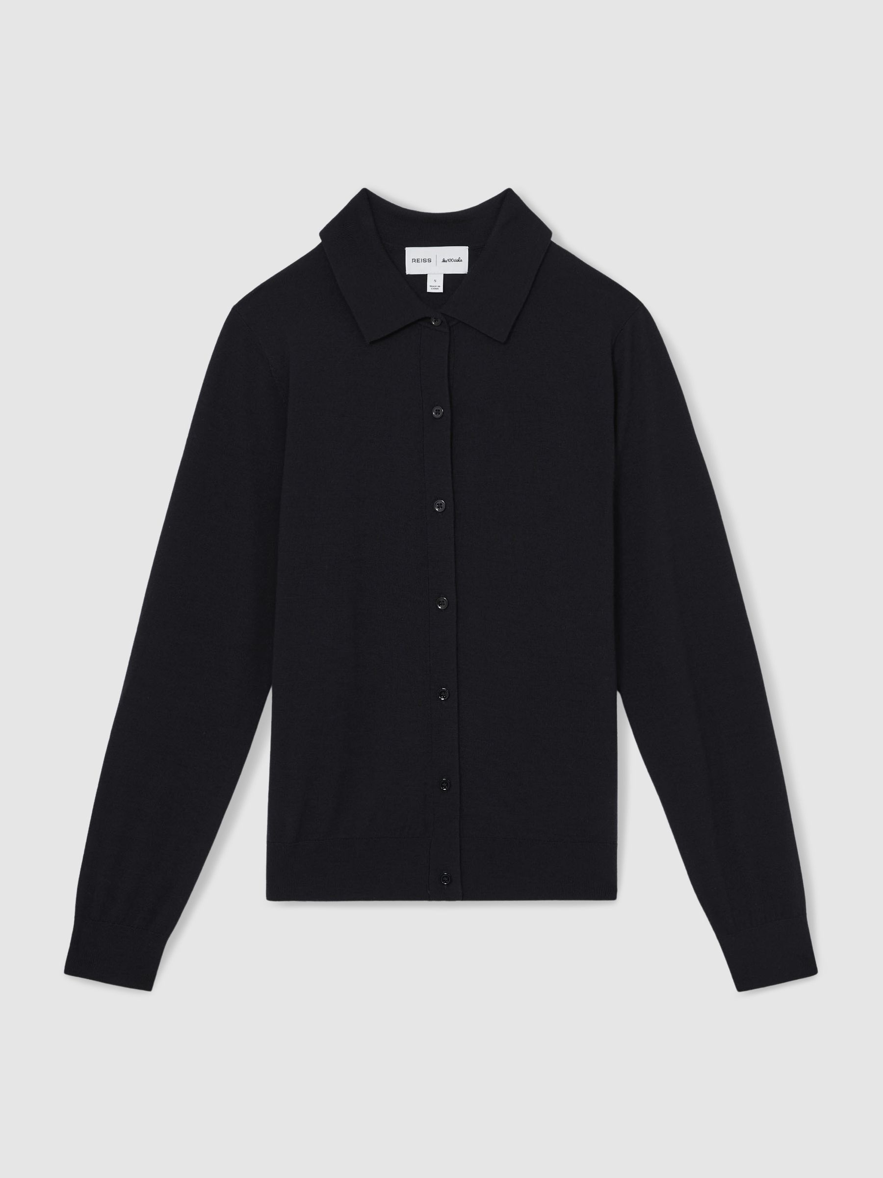 Reiss | Les 100 Ciels Wool Cardigan in Navy