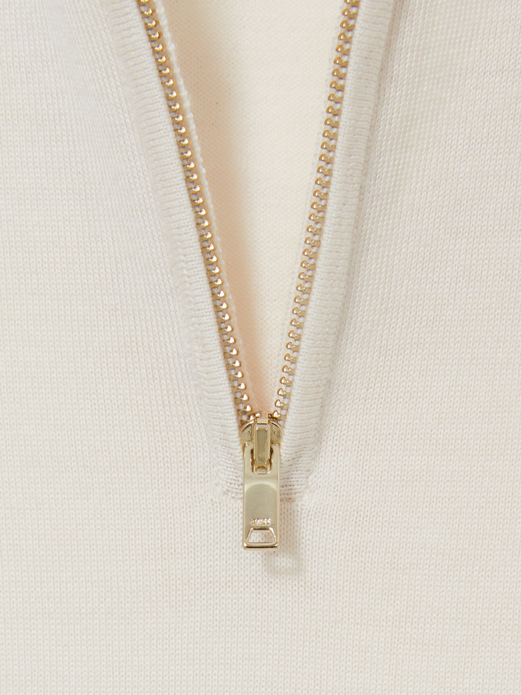 Merino Wool Half-Zip Jumper in Snow White