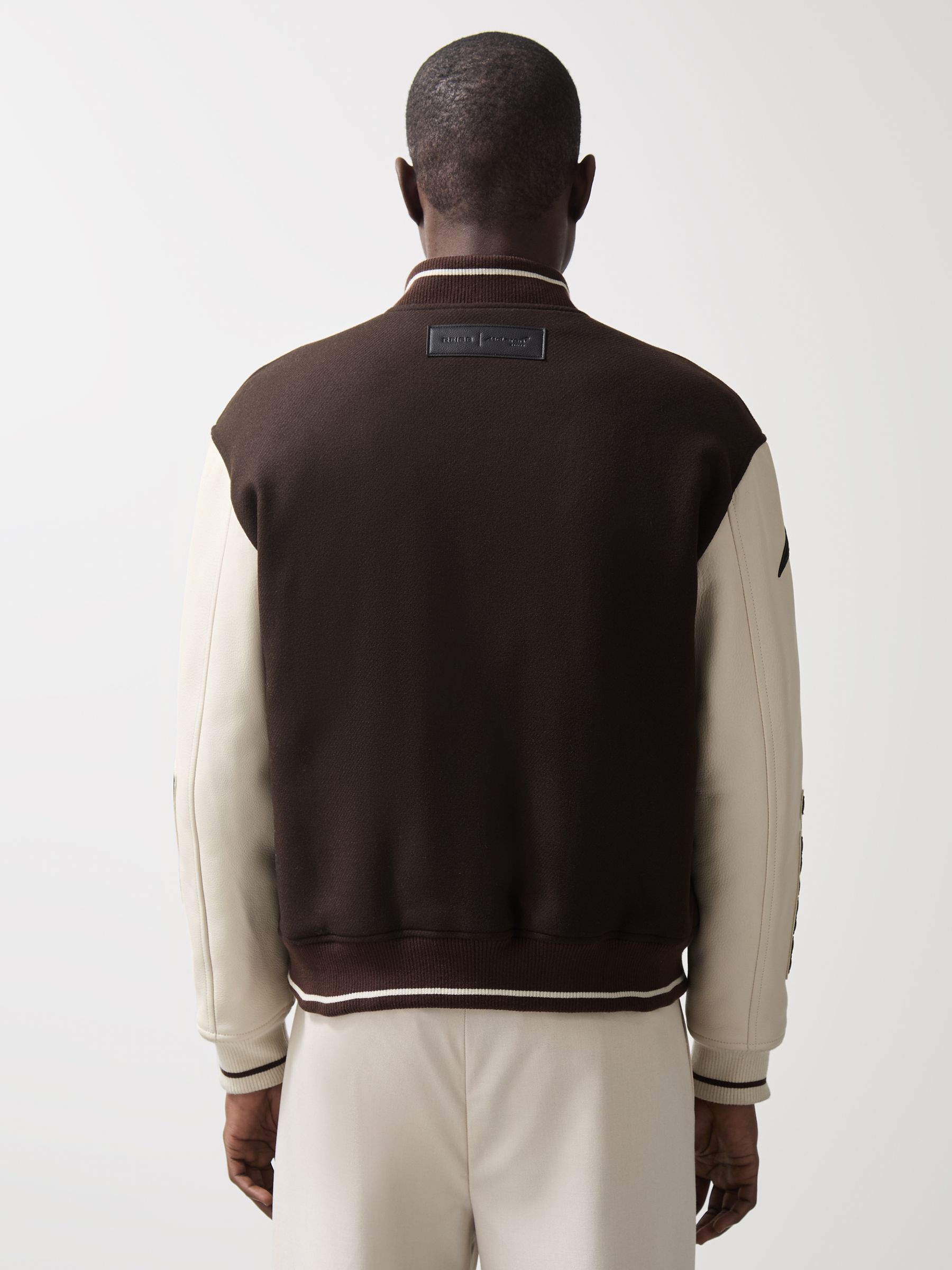 McLaren F1 Team Bomber Jacket in Brown/Ivory/White