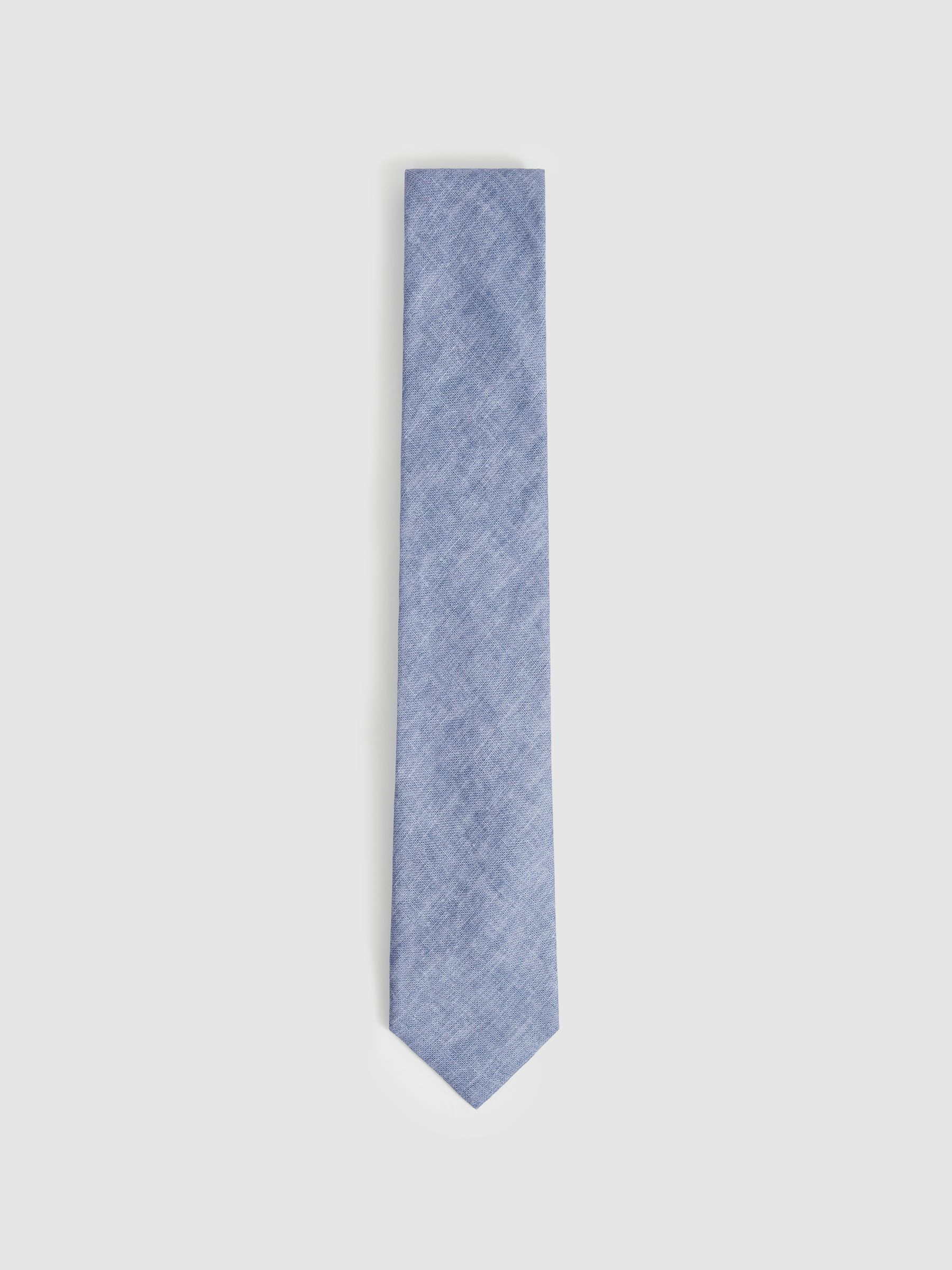 Linen Textured Tie in Soft Blue