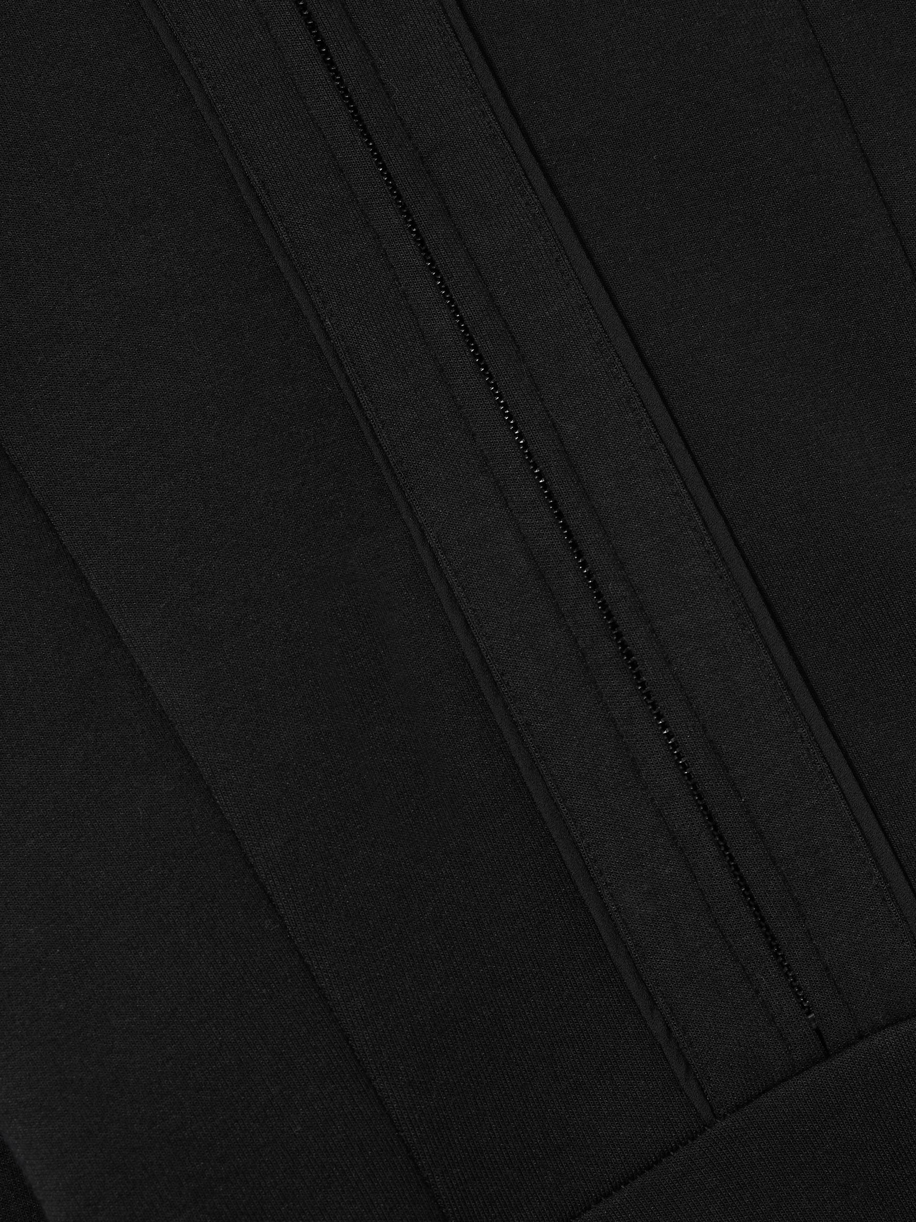ZIp-Neck Interlock-Jersey Dress in Black