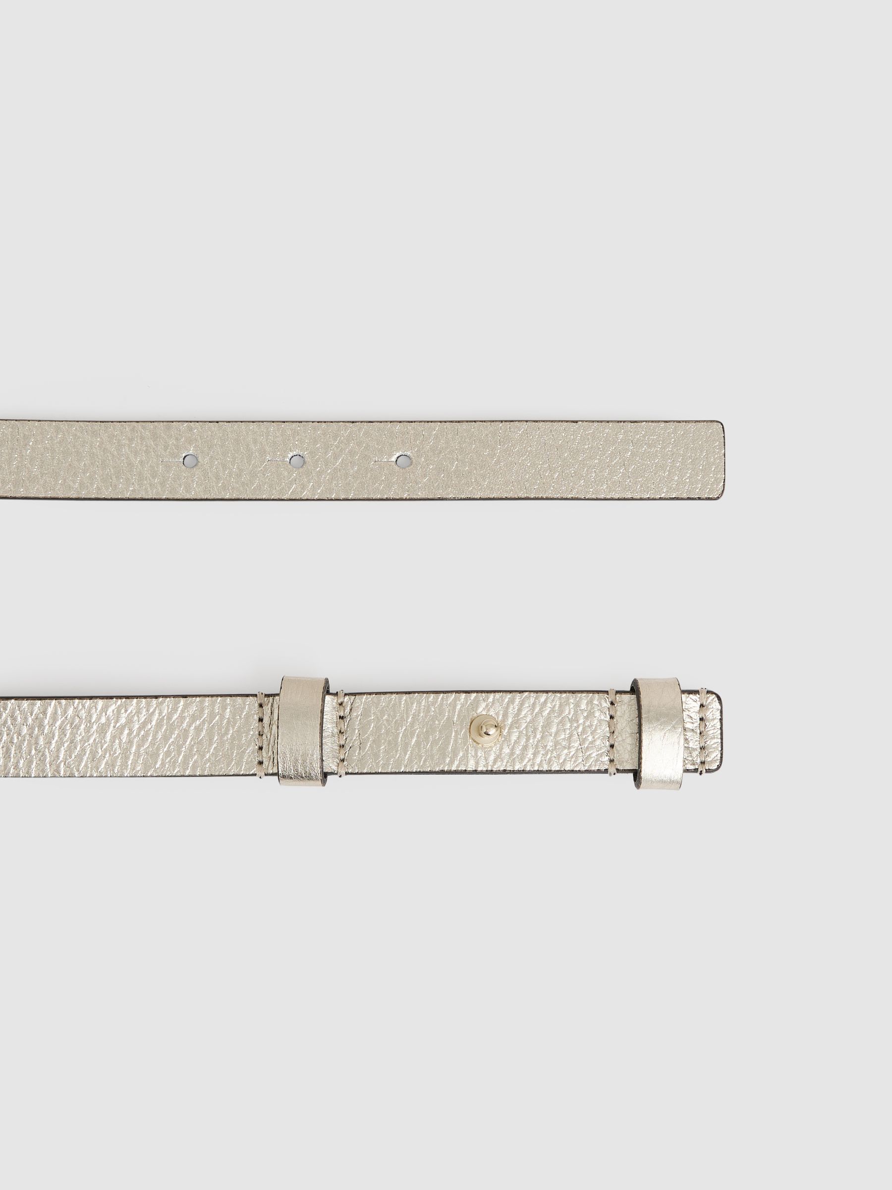 Leather Square Hinge Belt in Gold