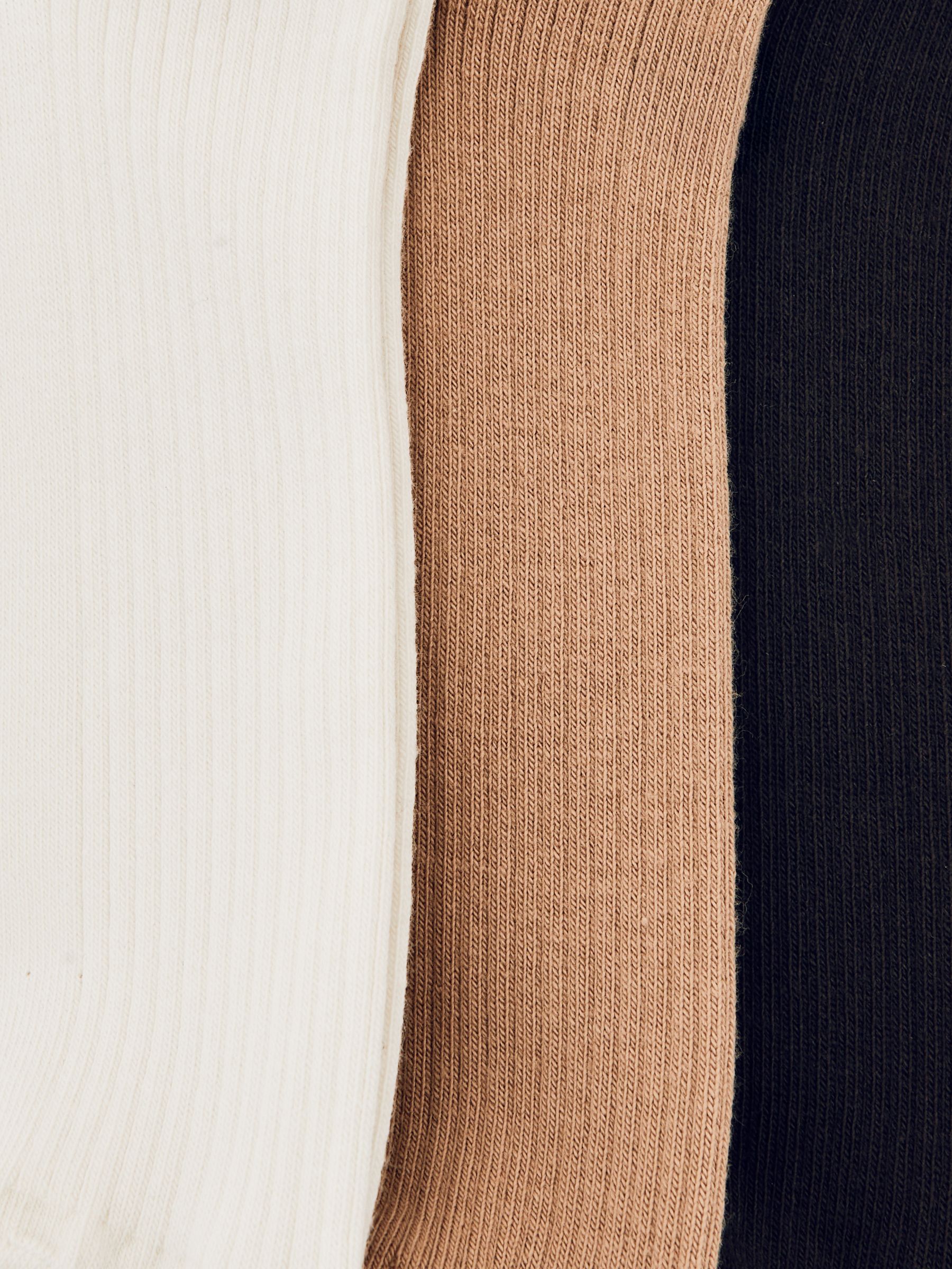 3 Pack of Trainer Socks in Cream/Chocolate