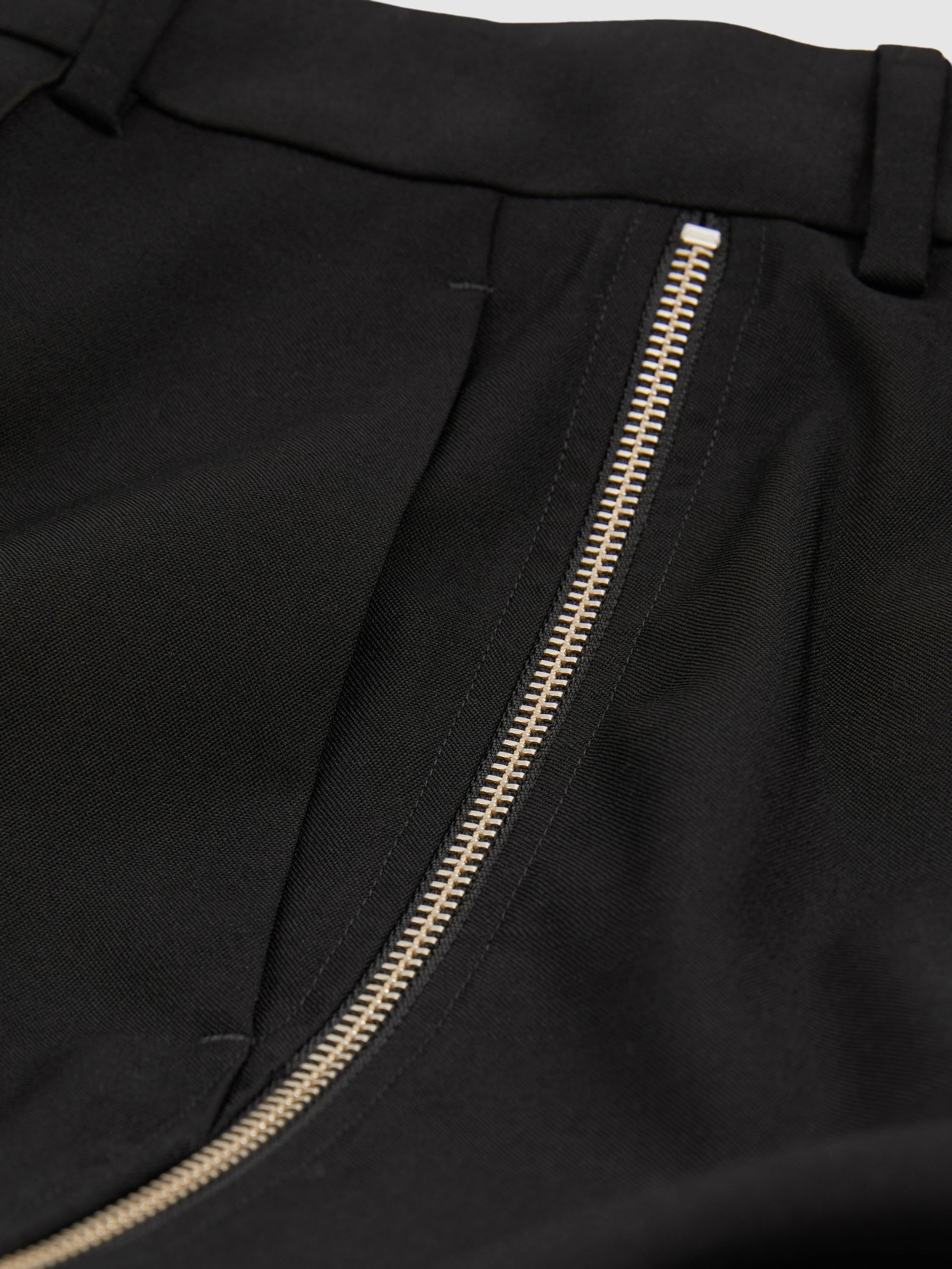 Atelier Virgin-Wool Zipped-Outseam Trousers in Black