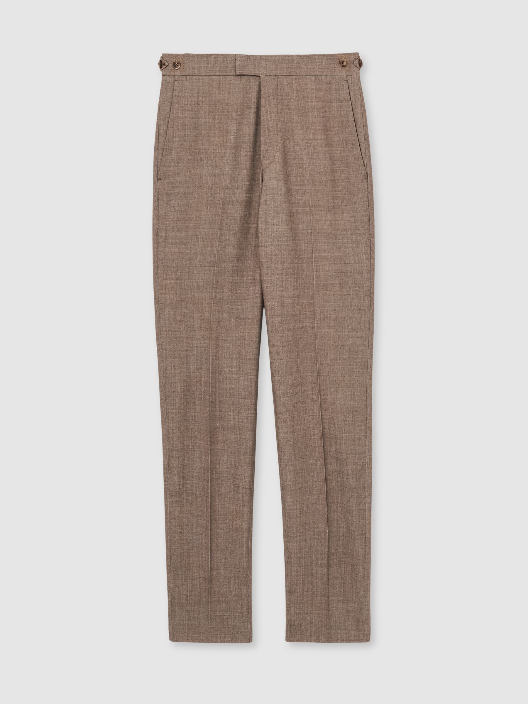 Slim-Fit Suit Trousers With Wool in Brown