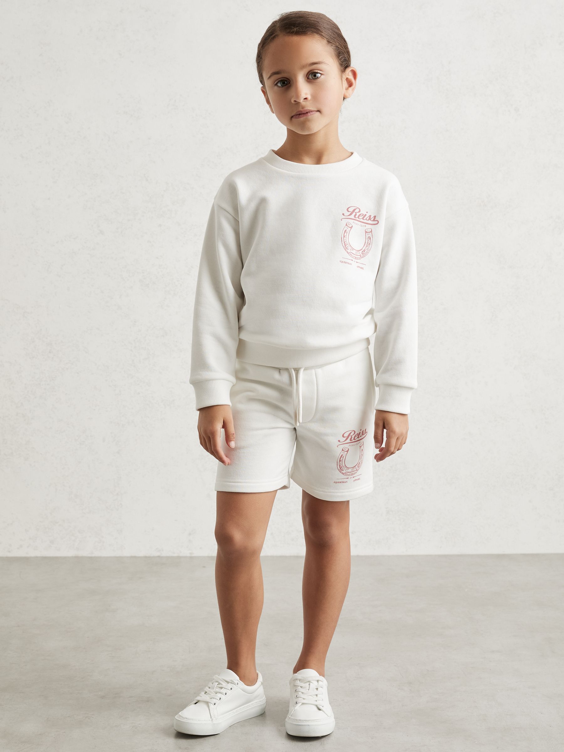 9-13 yrs Pony Club Sweatshirt and Shorts Set in Ecru