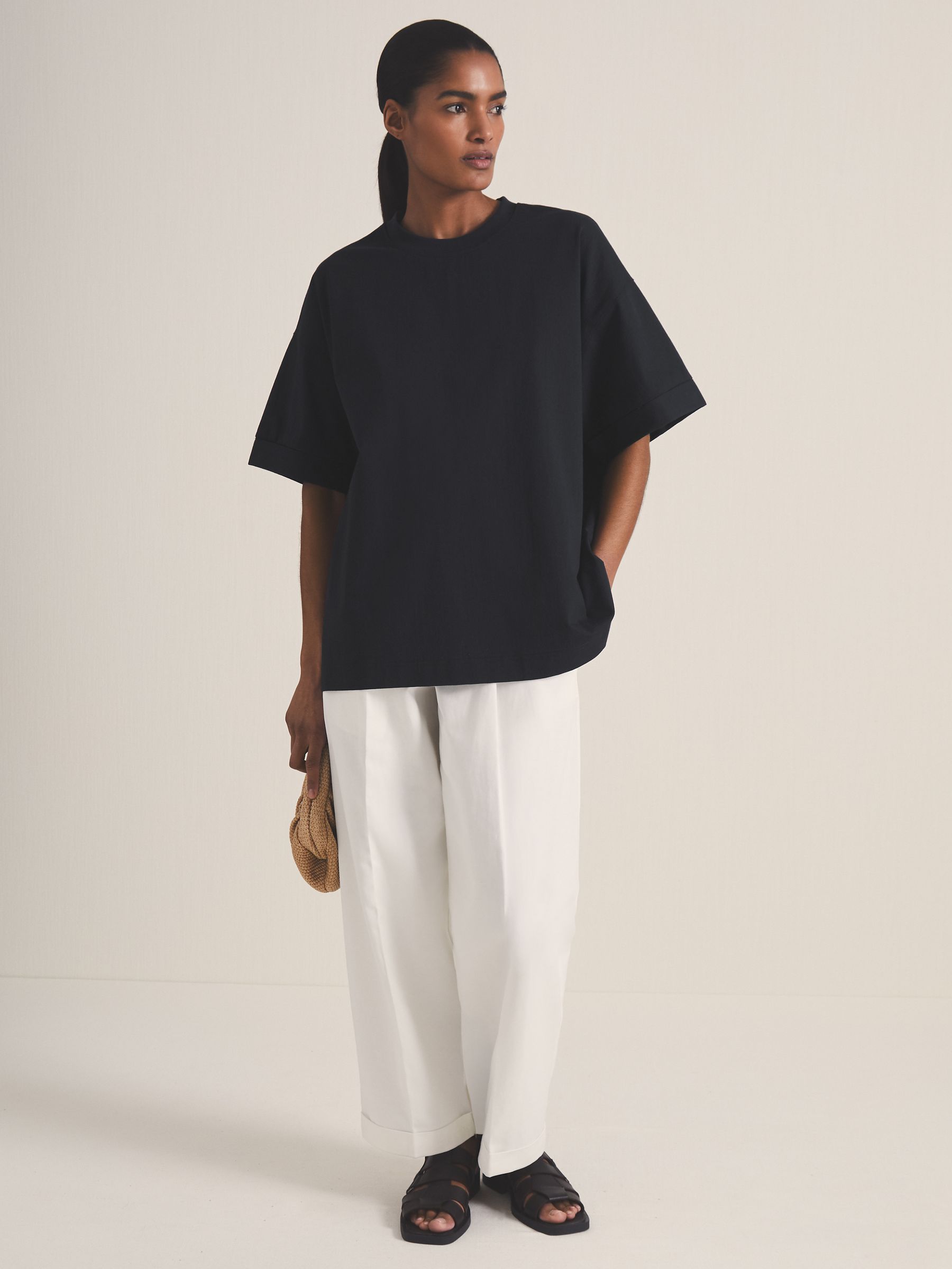 Reiss | Les 100 Ciels Oversize T-Shirt in Navy