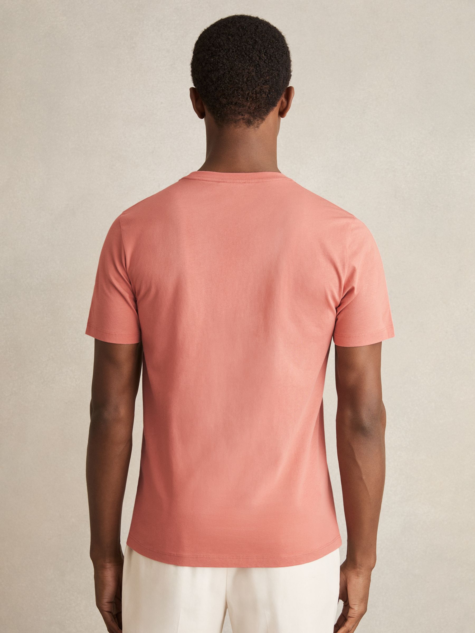 Crew Neck T-Shirt in Salmon Pink
