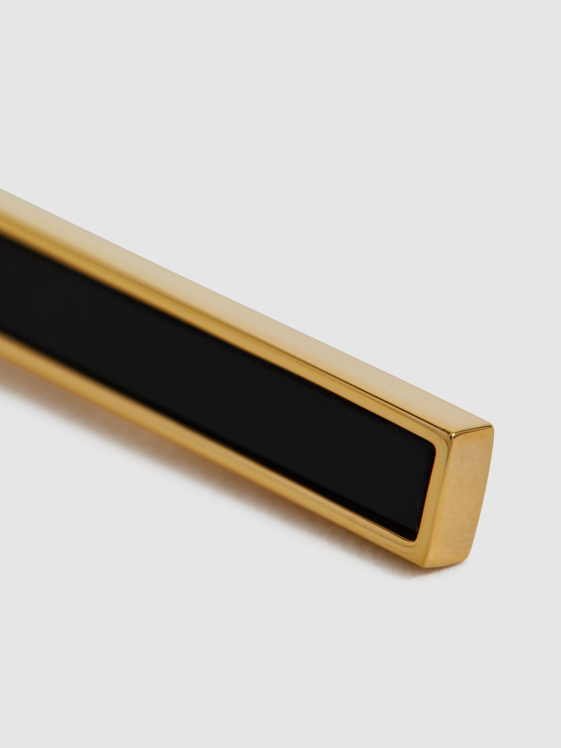 Stone Insert Tie Bar in Gold