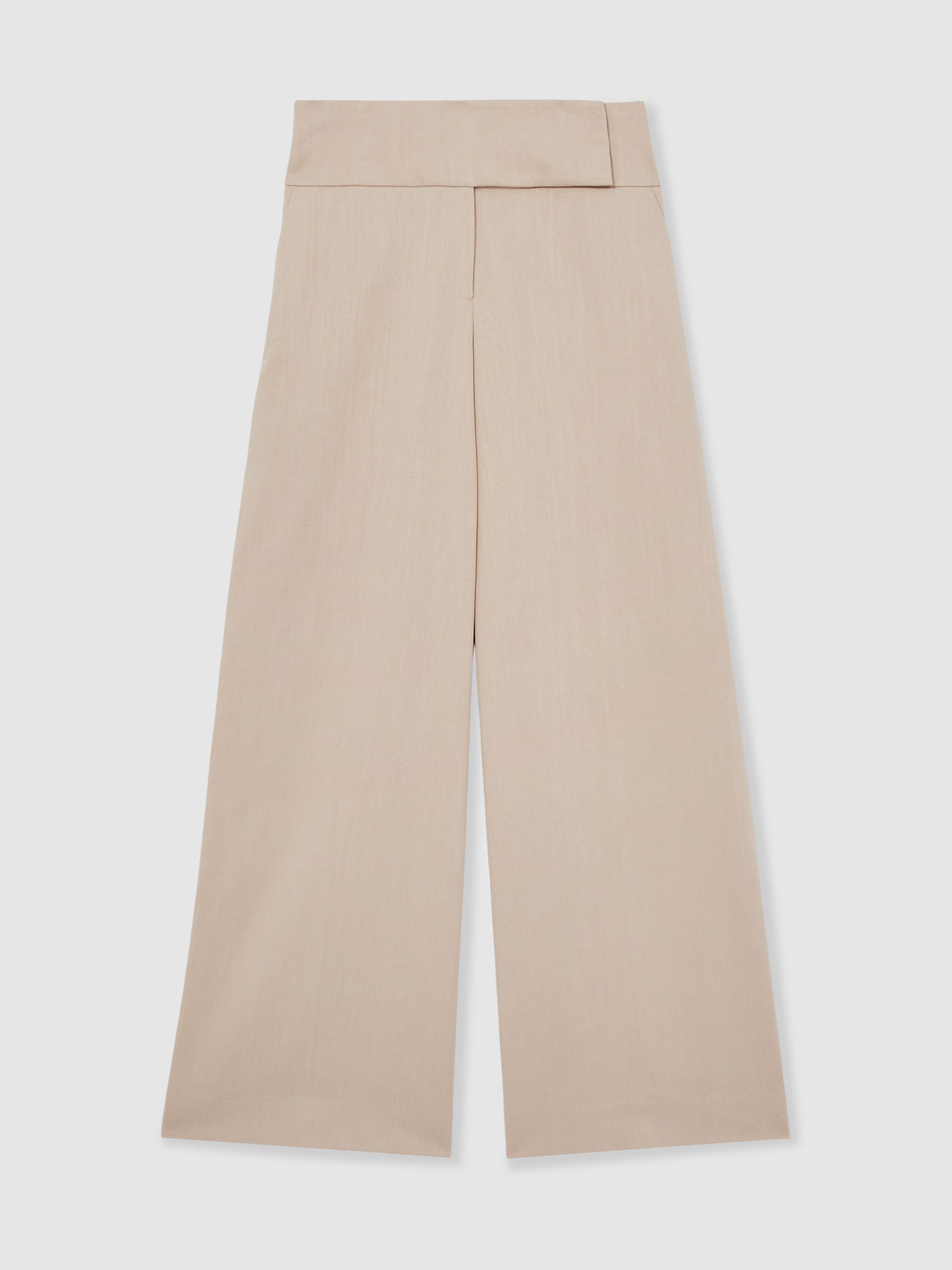 Petite Lyocell-Linen Wide-Leg Trousers in Neutral