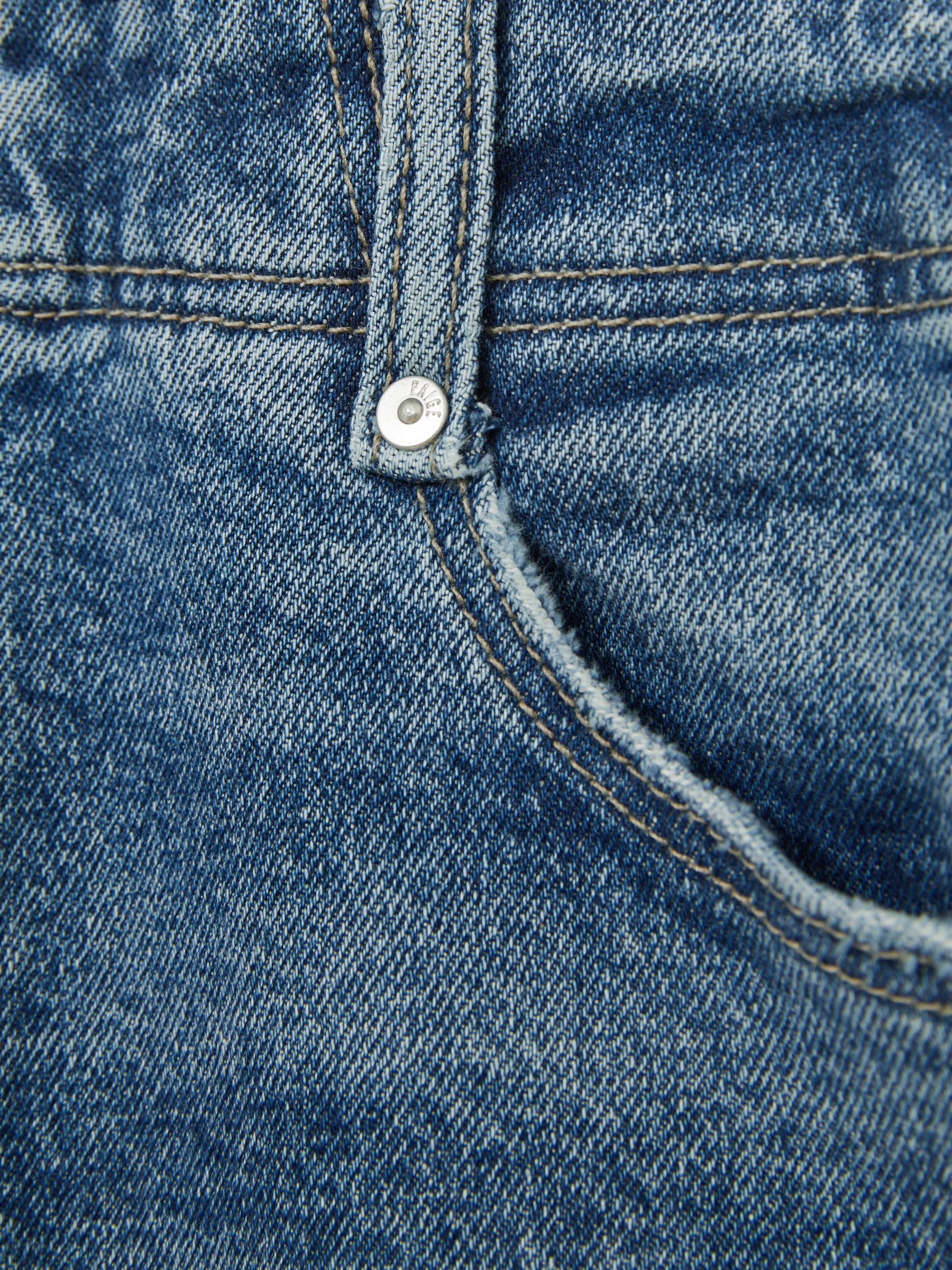 Paige Barrel Leg Turn-Up Rolled Cuff Jeans in Ryland Blue