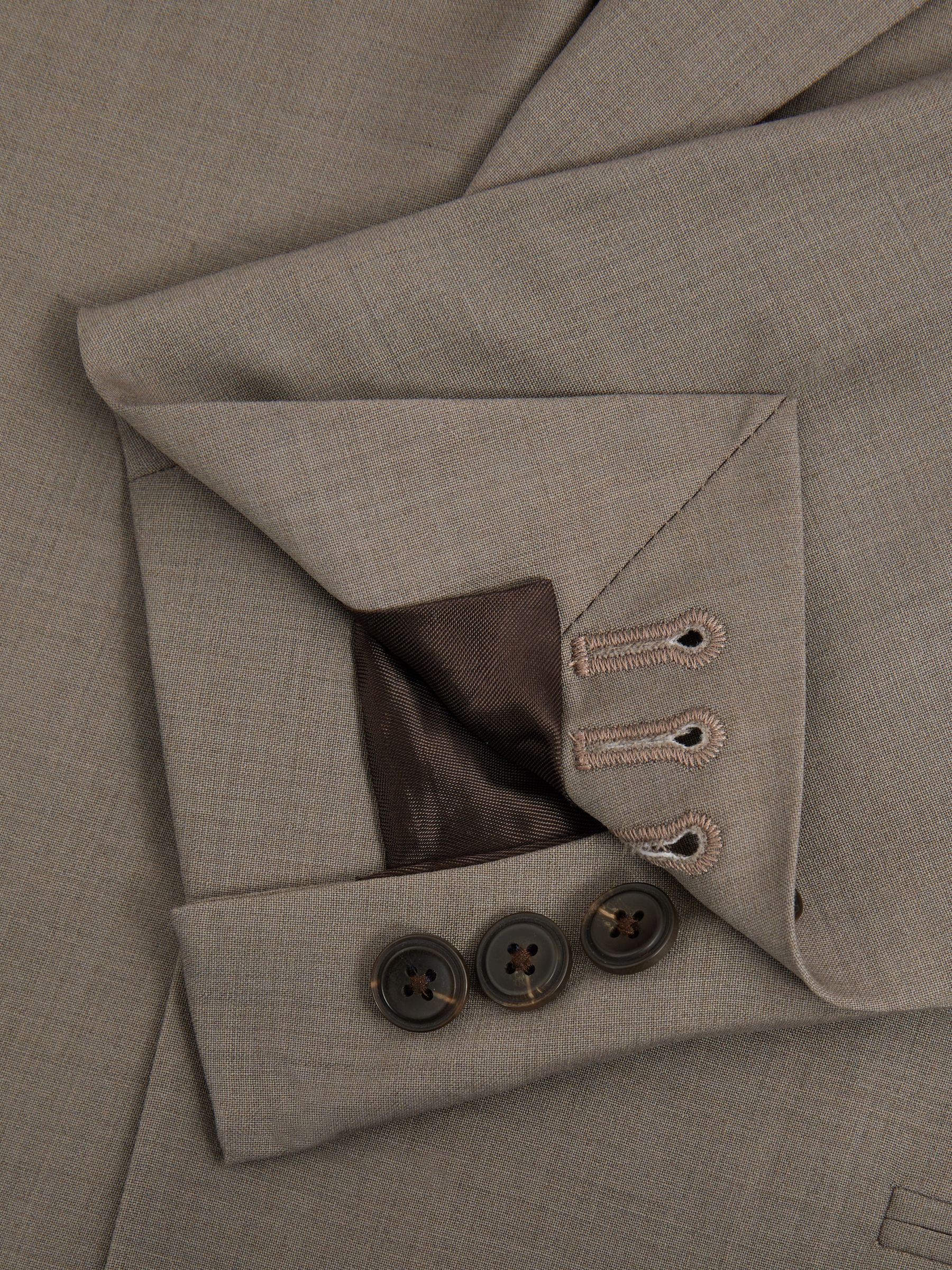Harley Mushroom Brown Textured Wool Blend Single Breasted Blazer