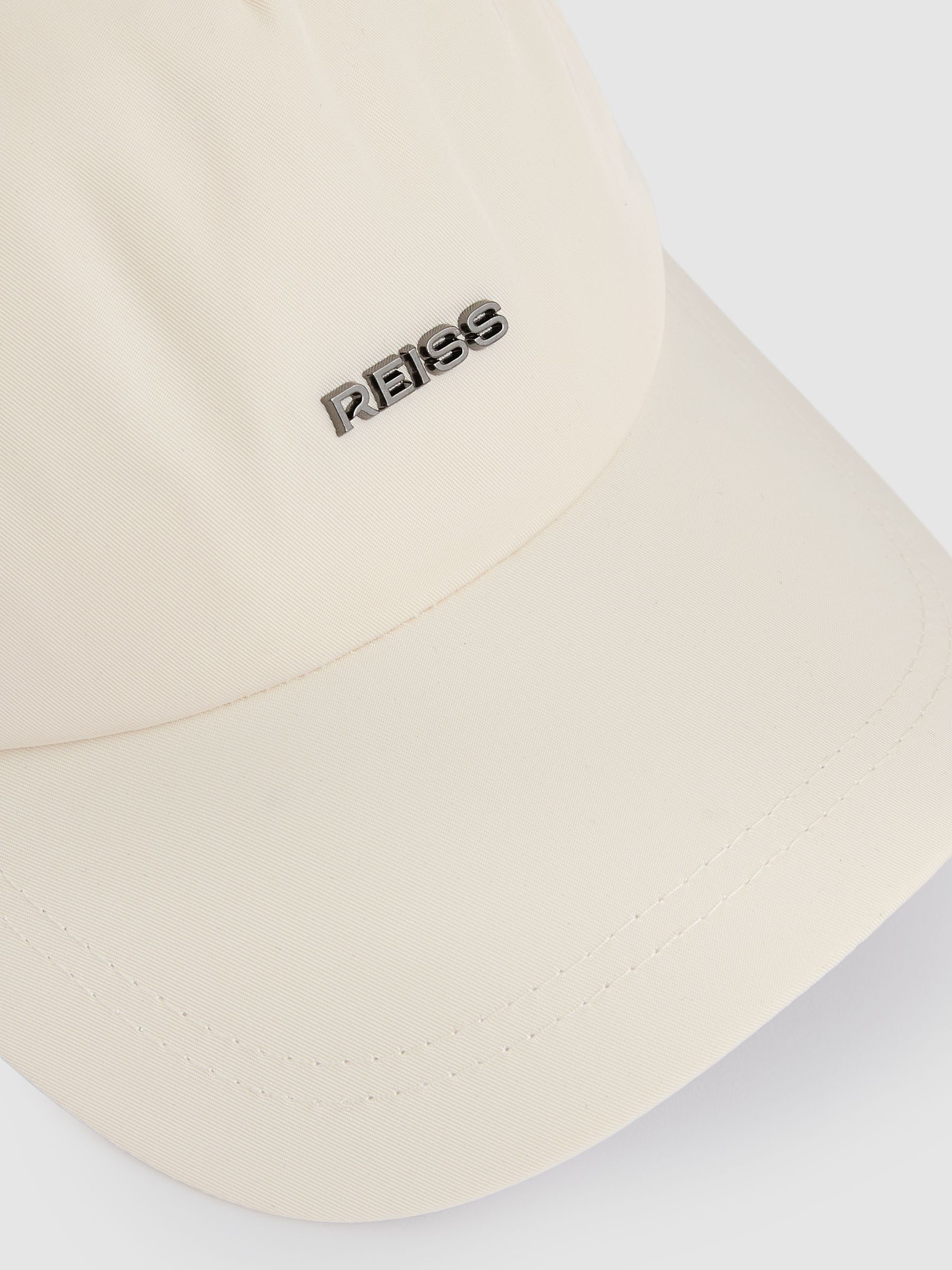 Logo Lettering Baseball Cap in Ecru