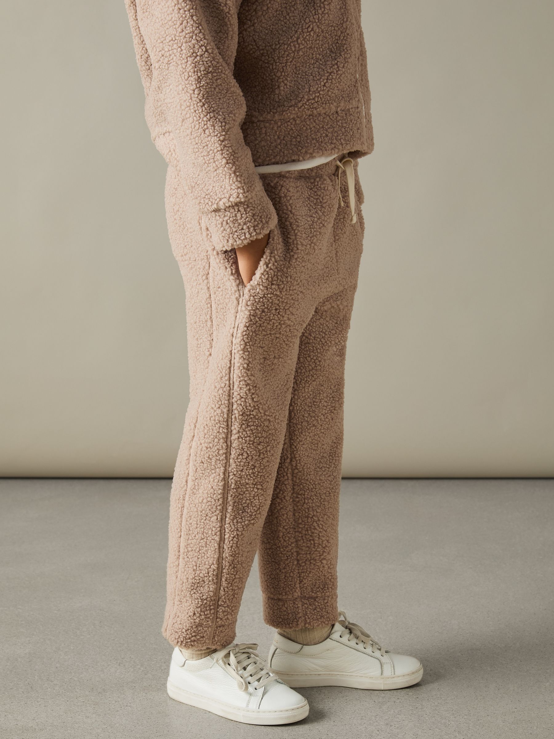 4-9 yrs Borg Zipped Hoodie and Joggers Set in Mink