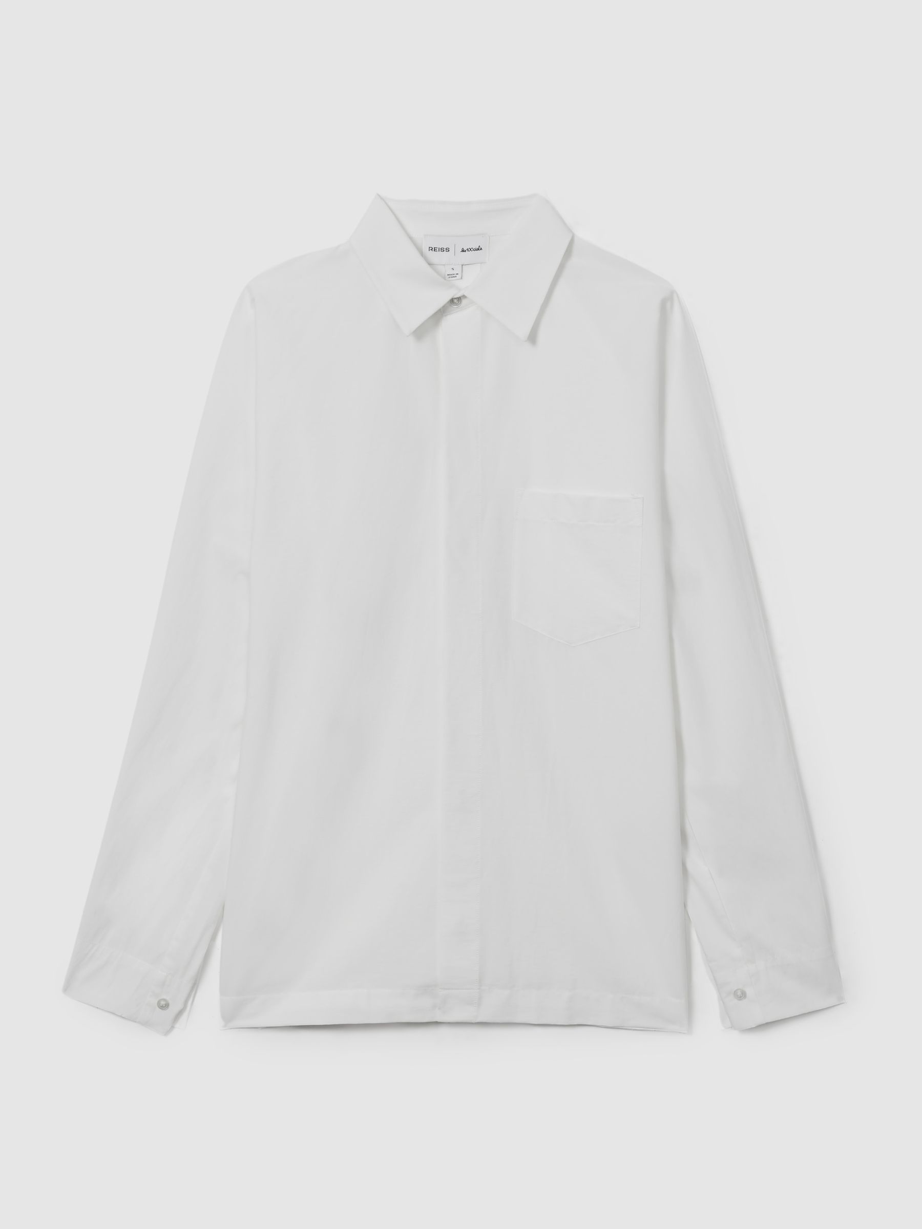 Reiss | Les 100 Ciels Cotton-Blend Poplin Shirt in White