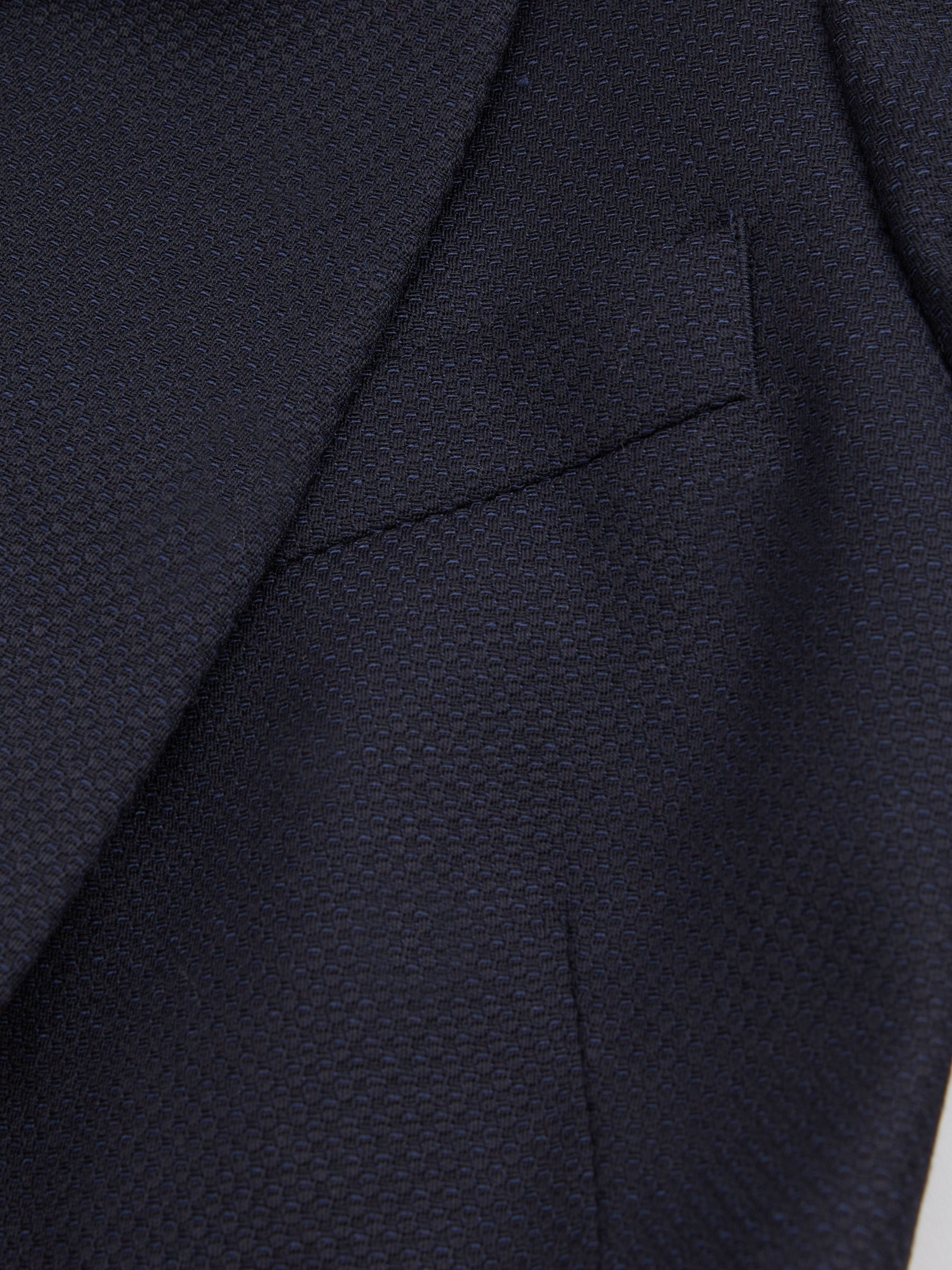 Textured Single Breasted Suit Blazer in Navy