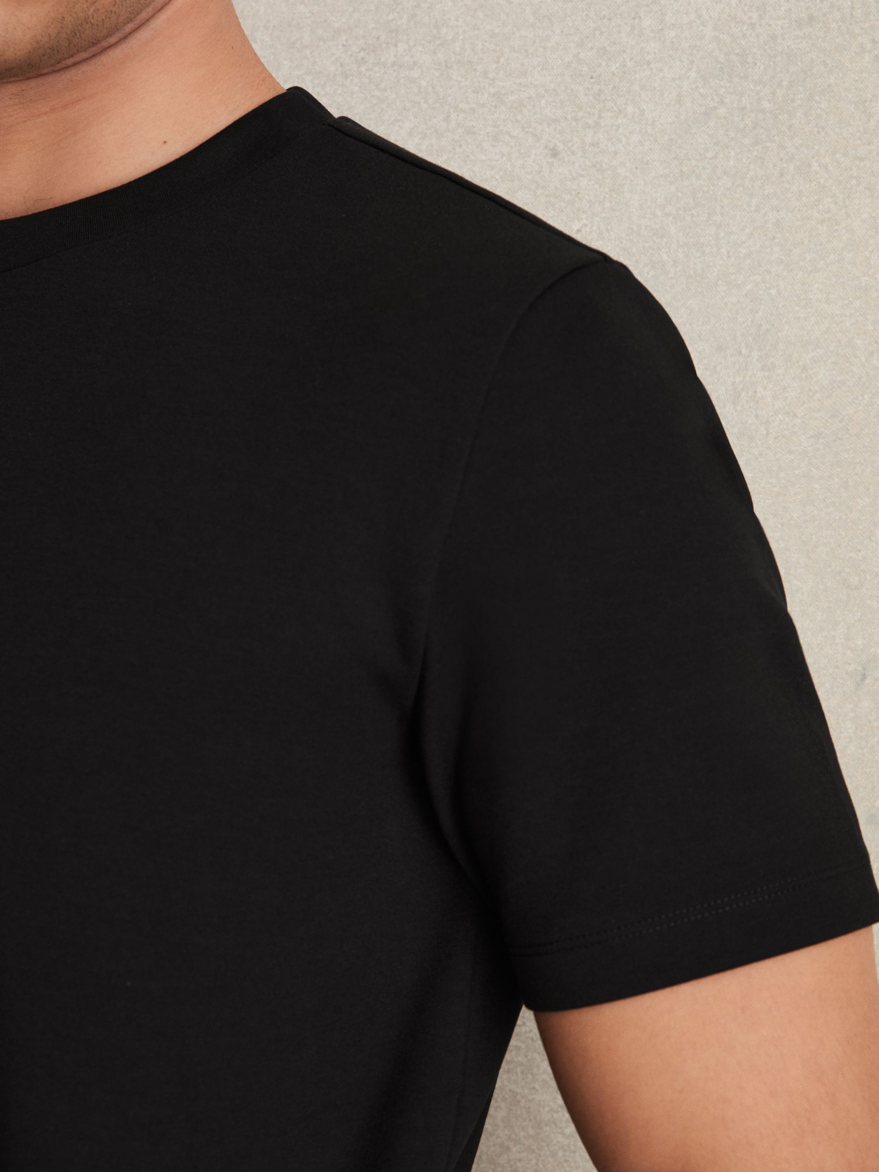 Interlock Jersey Crew Neck T-Shirt in Black