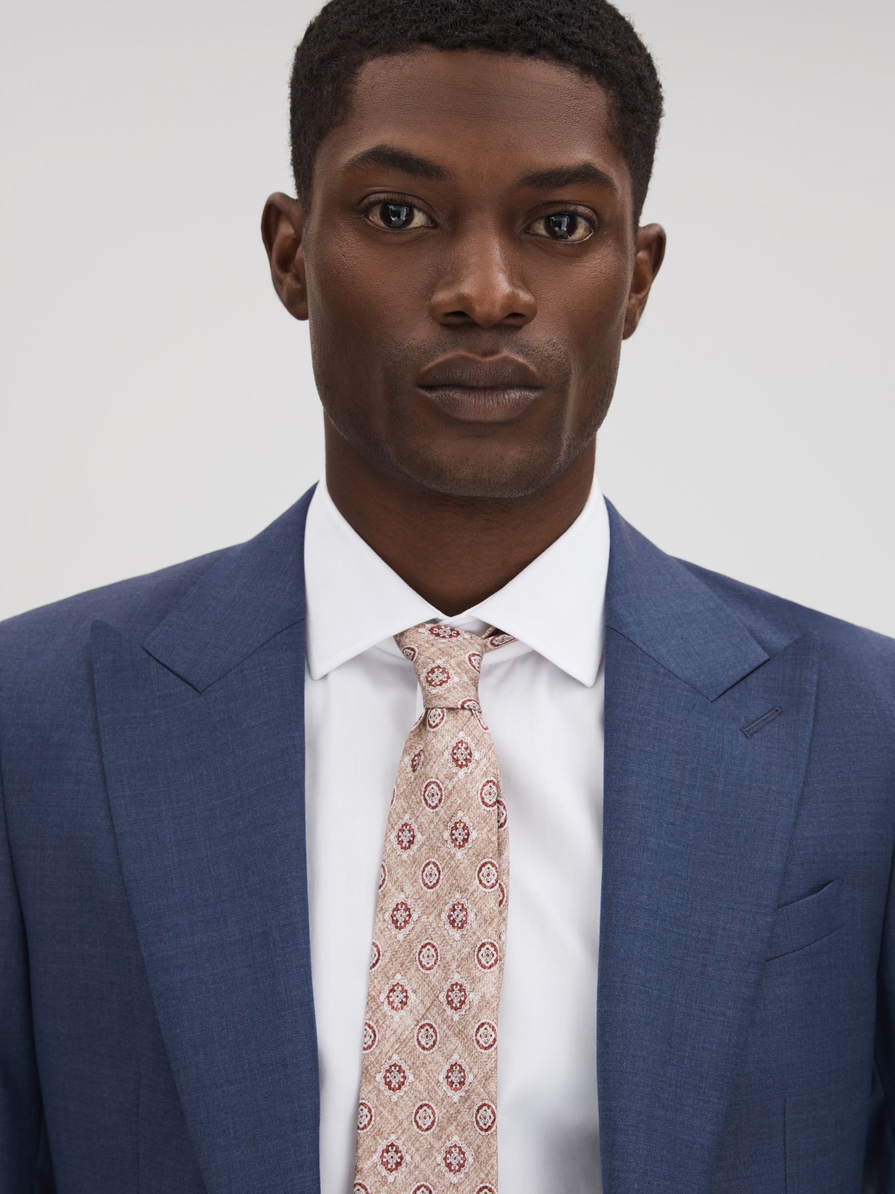 Slim Fit Wool Single Breasted Blazer in Bright Blue