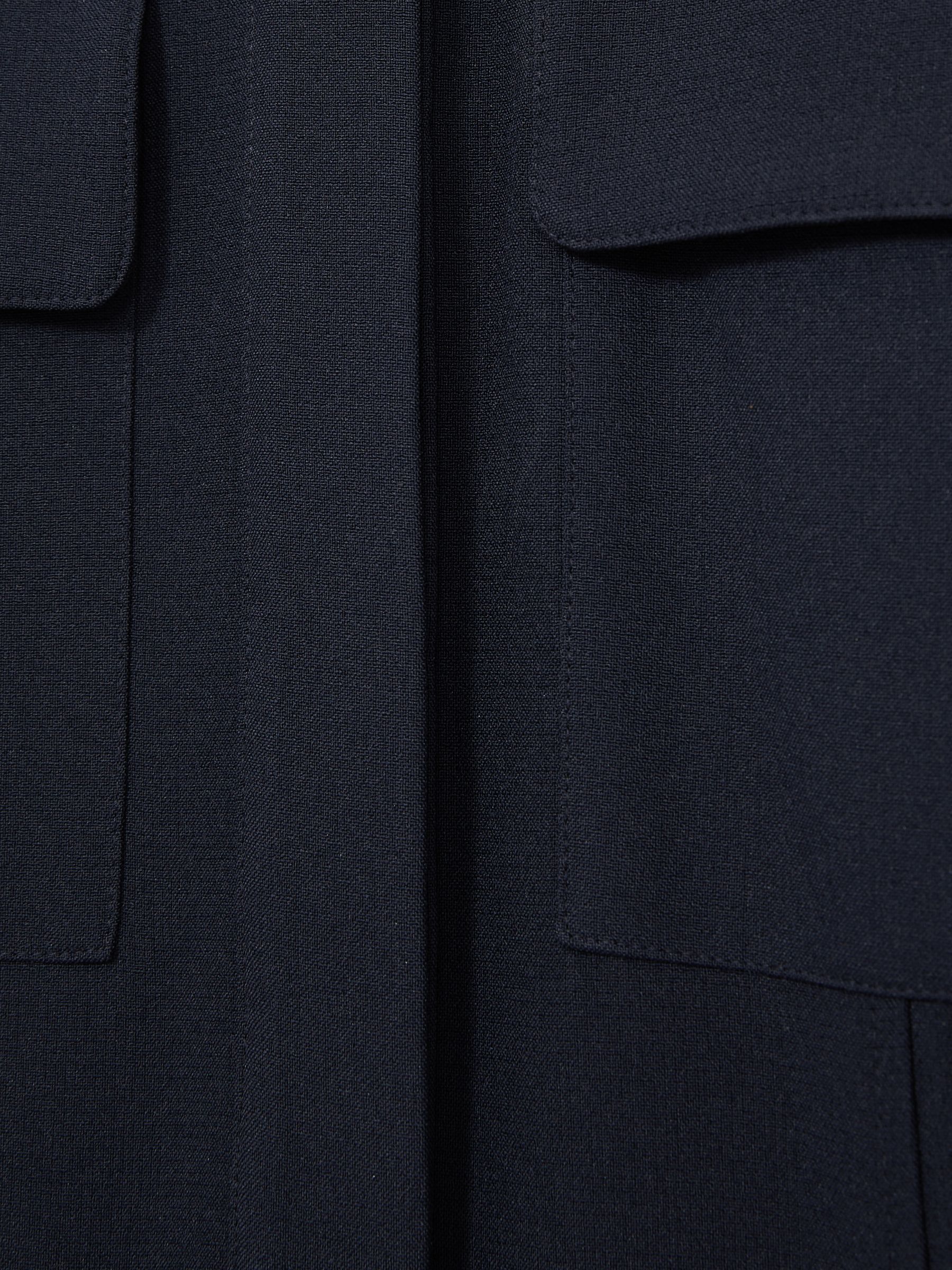 Tailored Wide Leg Utility Jumpsuit in Navy