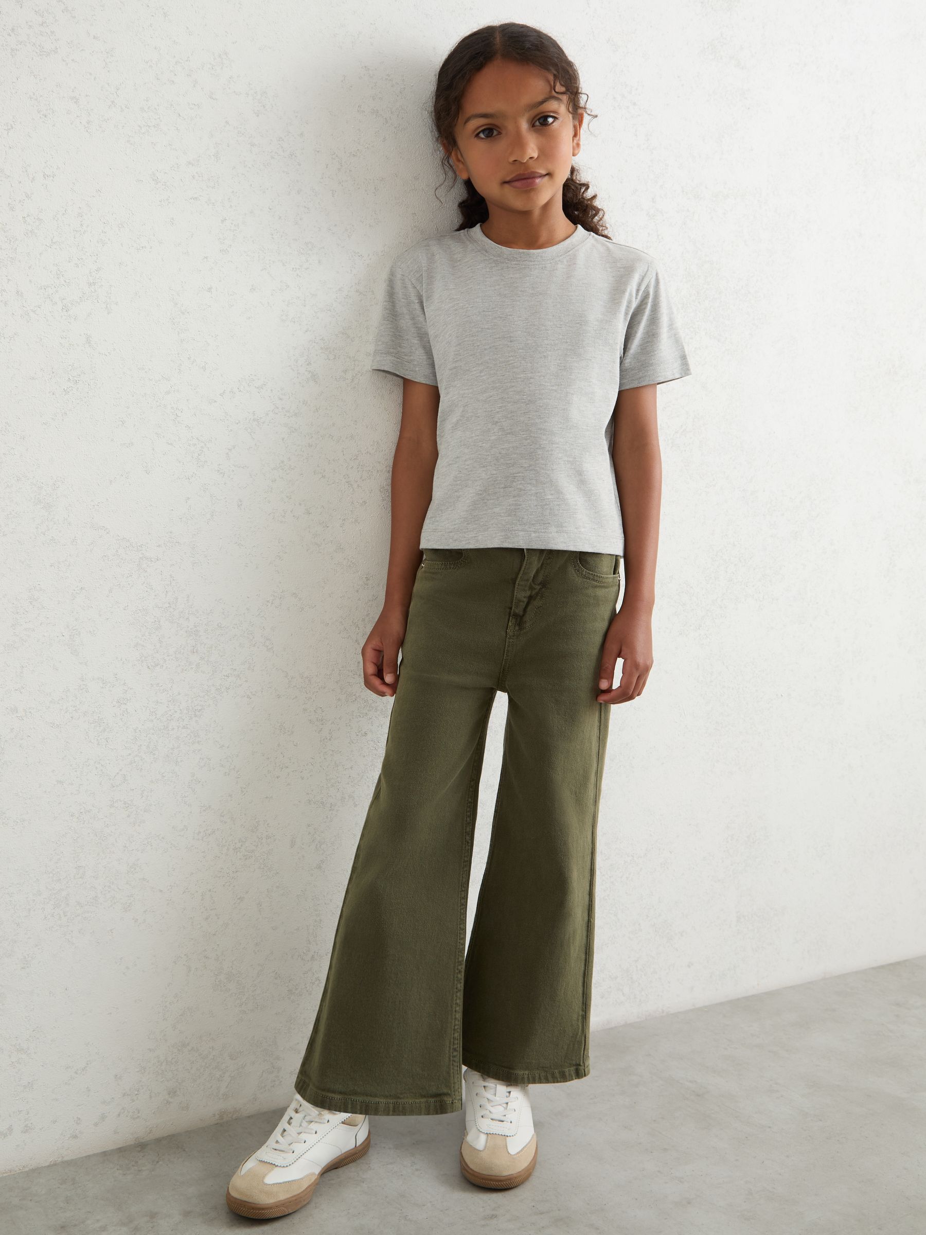 9-13 yrs Straight-Leg Mid-Rise Jeans in Khaki