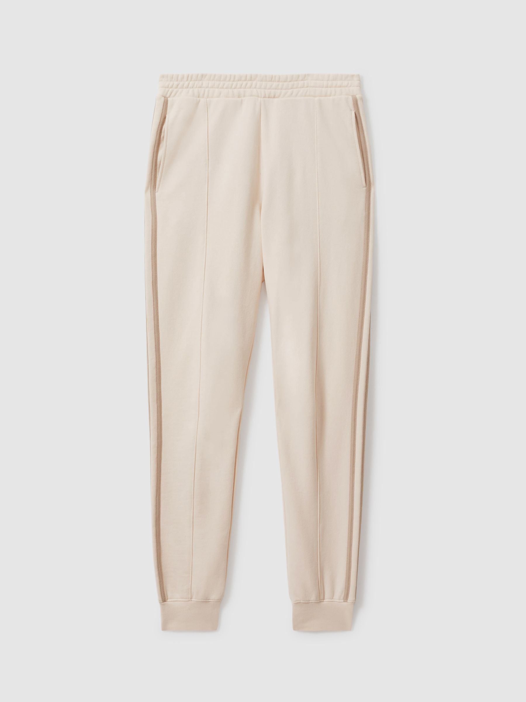 The Upside Cotton Side Stripe Joggers in Cream