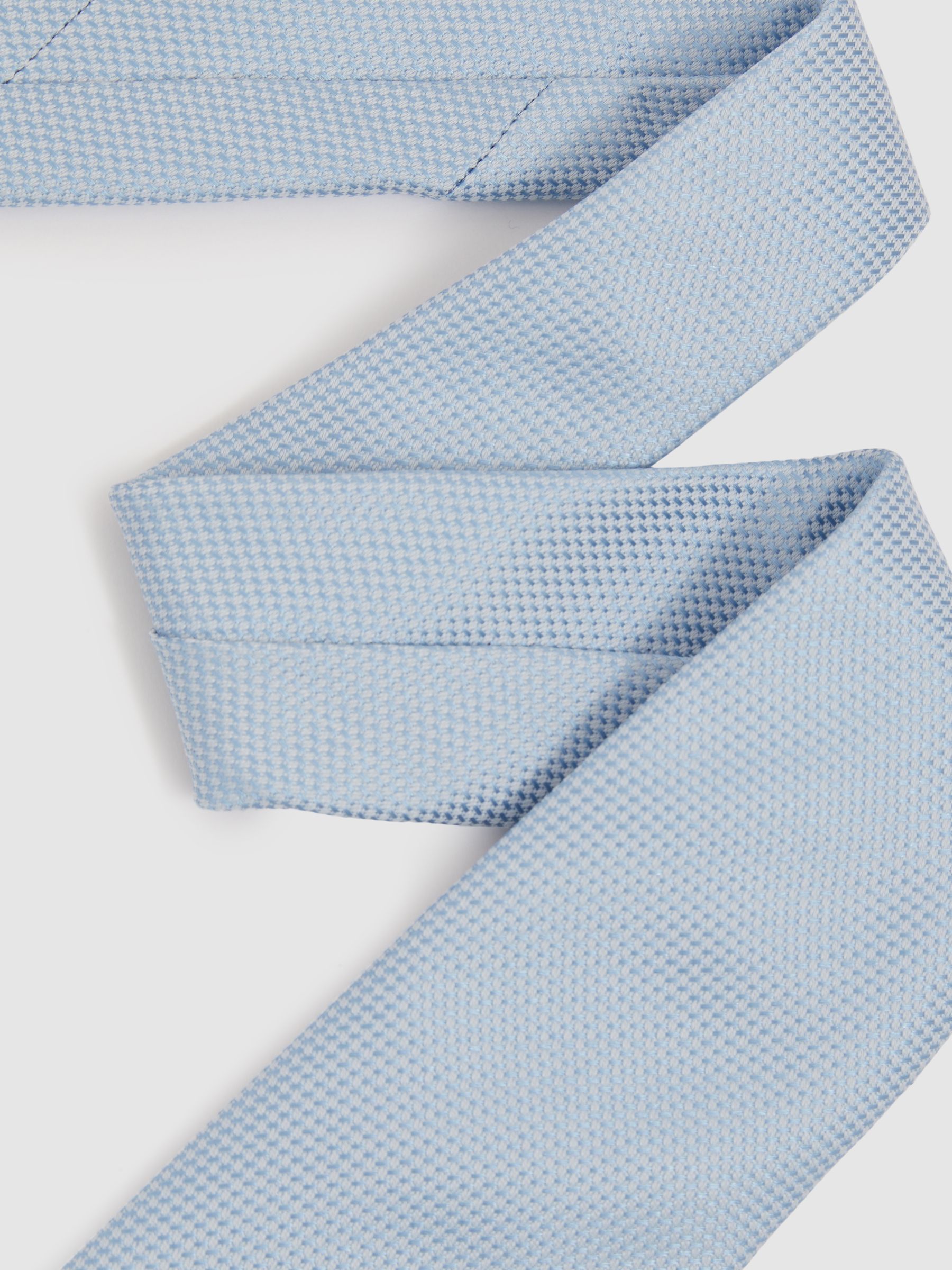 Textured Silk Blend Tie in Light Blue