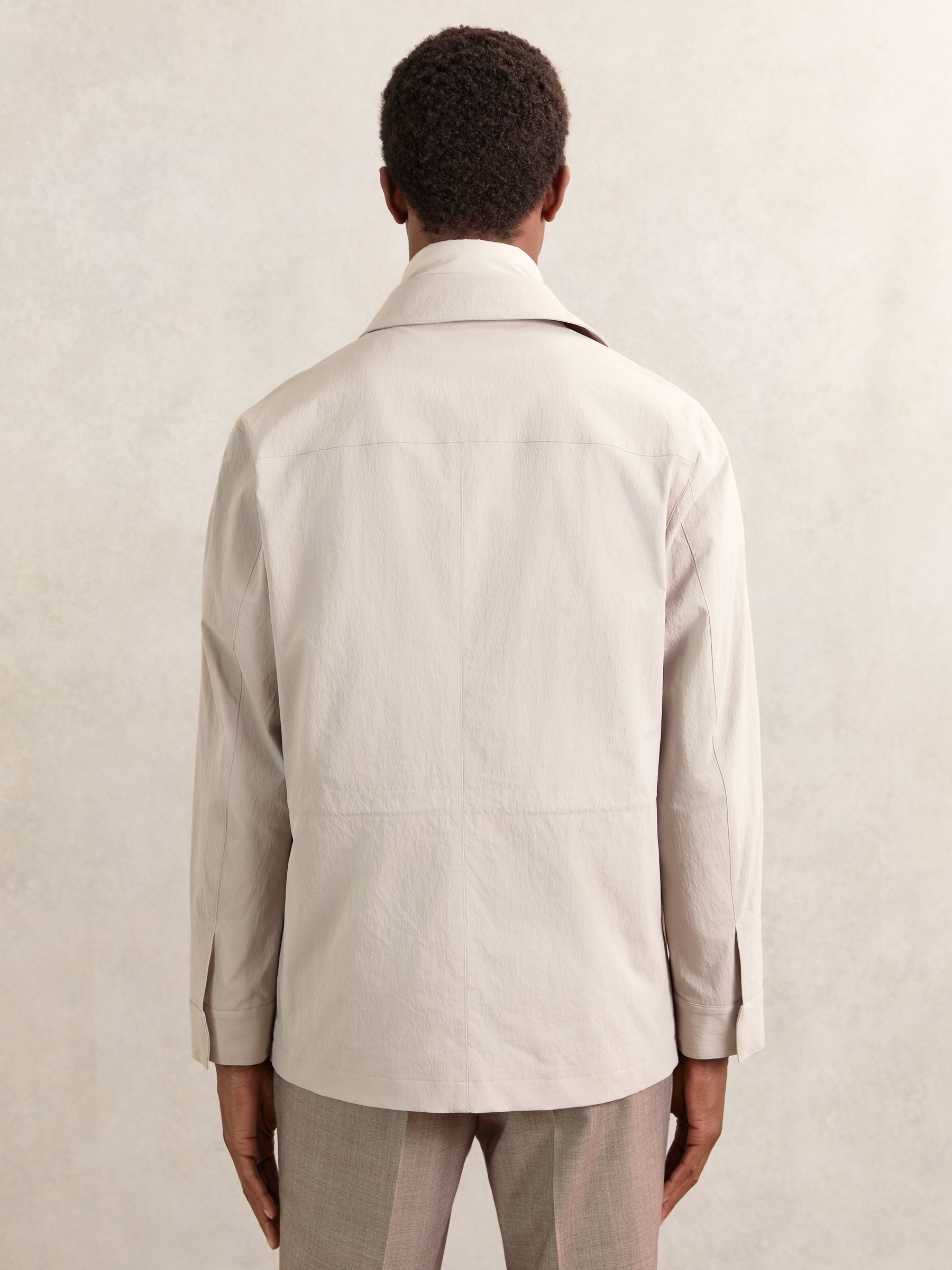 Removable-Gilet Safari Jacket in Stone