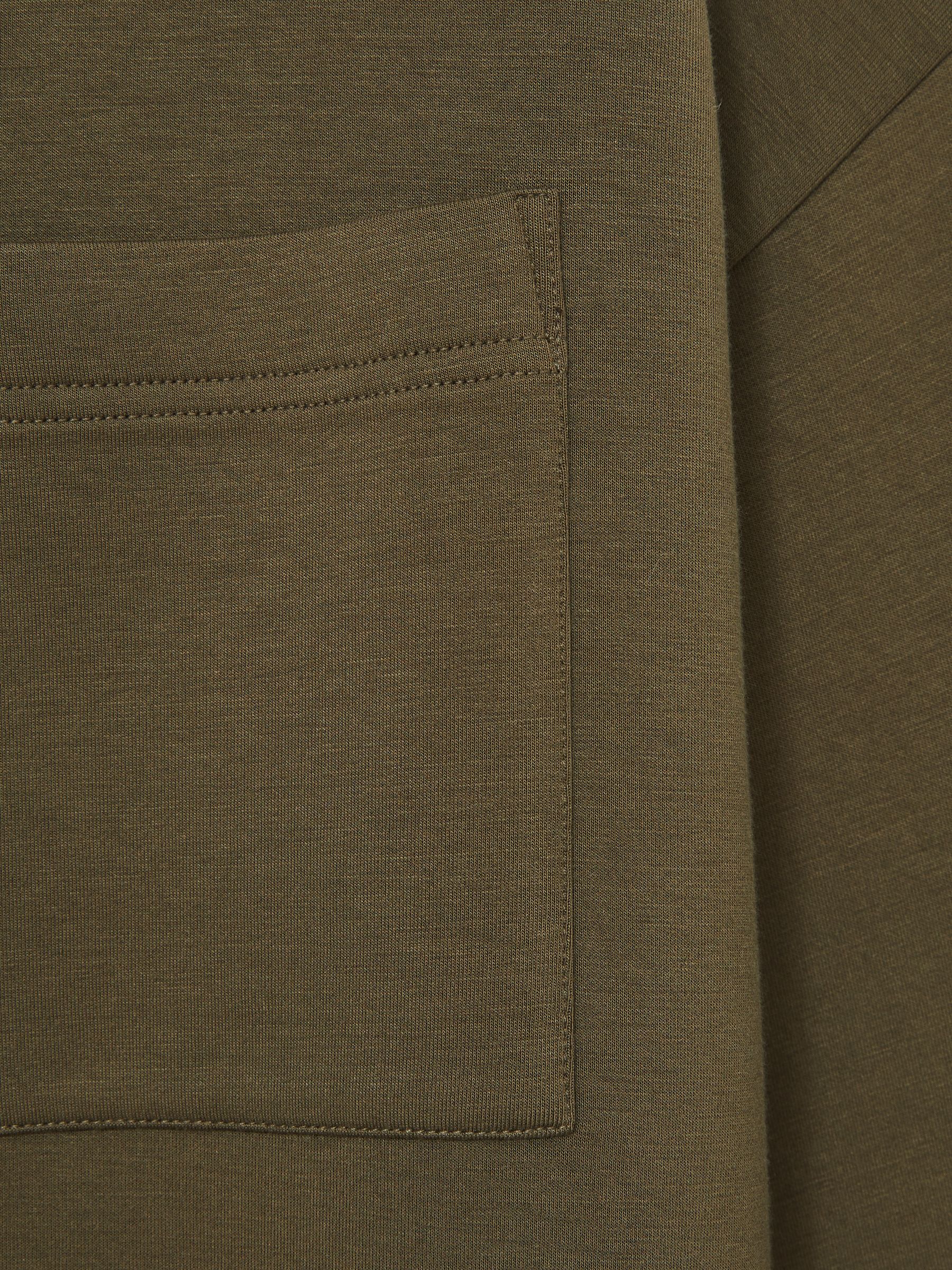 Interlock Jersey Funnel Neck Sweatshirt in Khaki