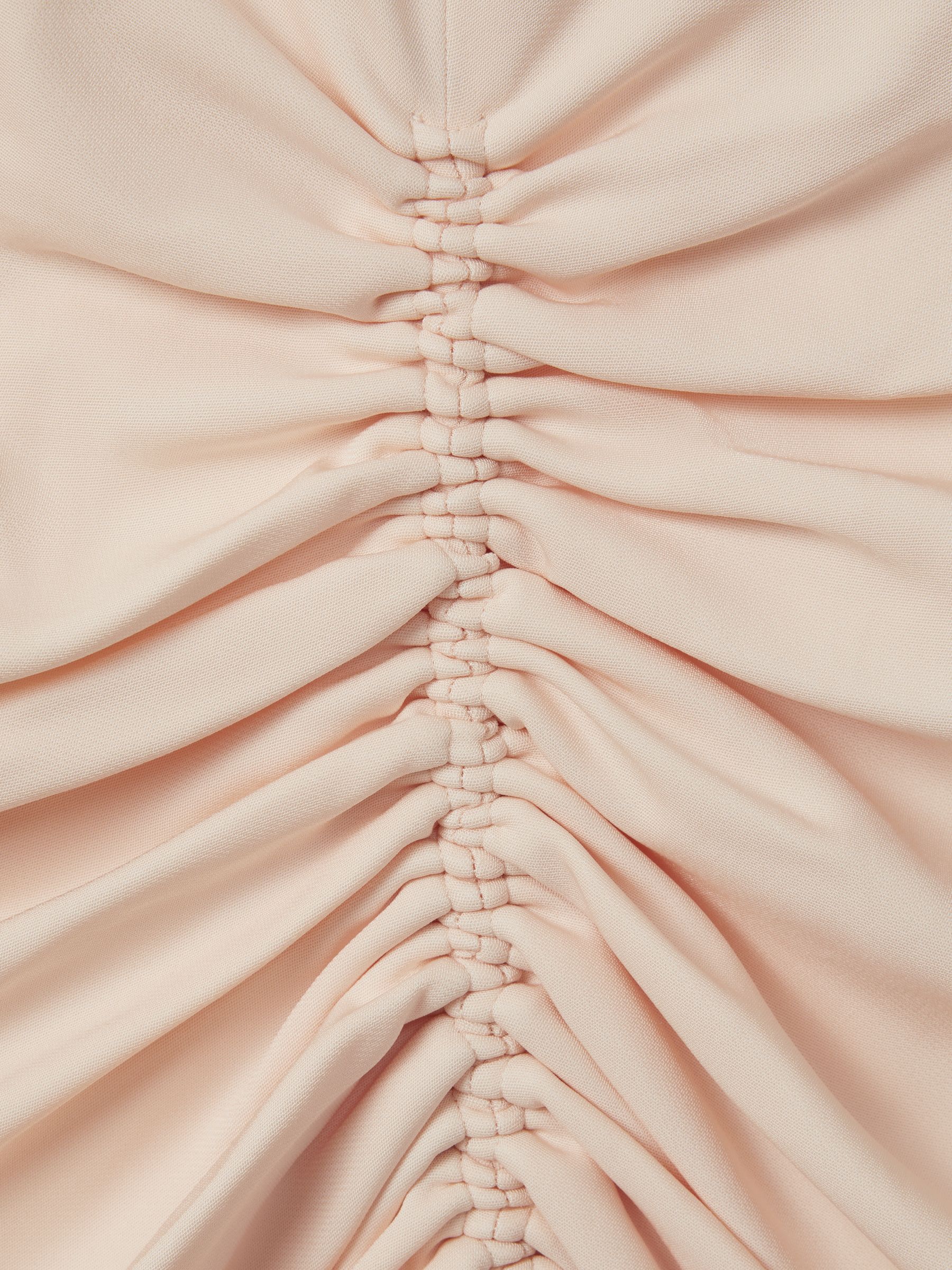 Atelier Ruched Bodycon Midi Dress in Blush