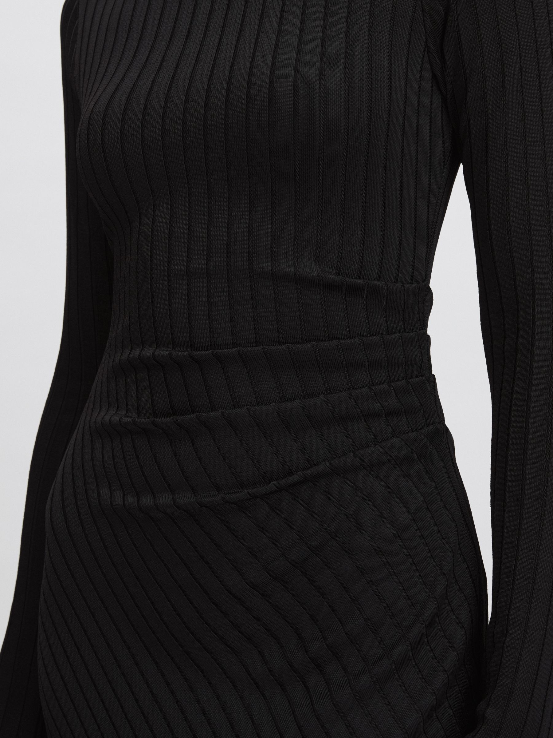Good American Rib-Knit Midi Dress in Black
