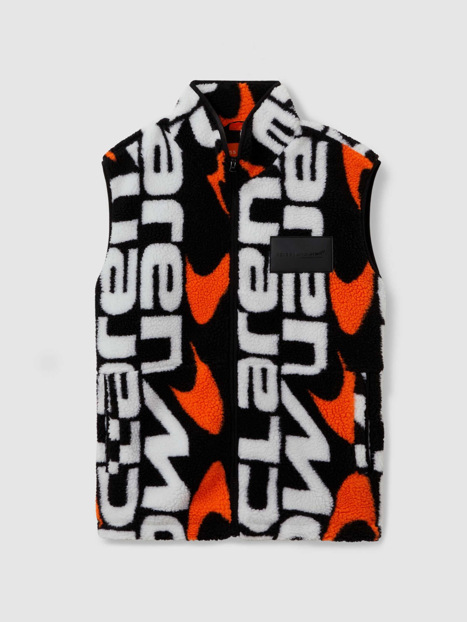 McLaren F1 Zip-Through Fleece Gilet in Black Multi