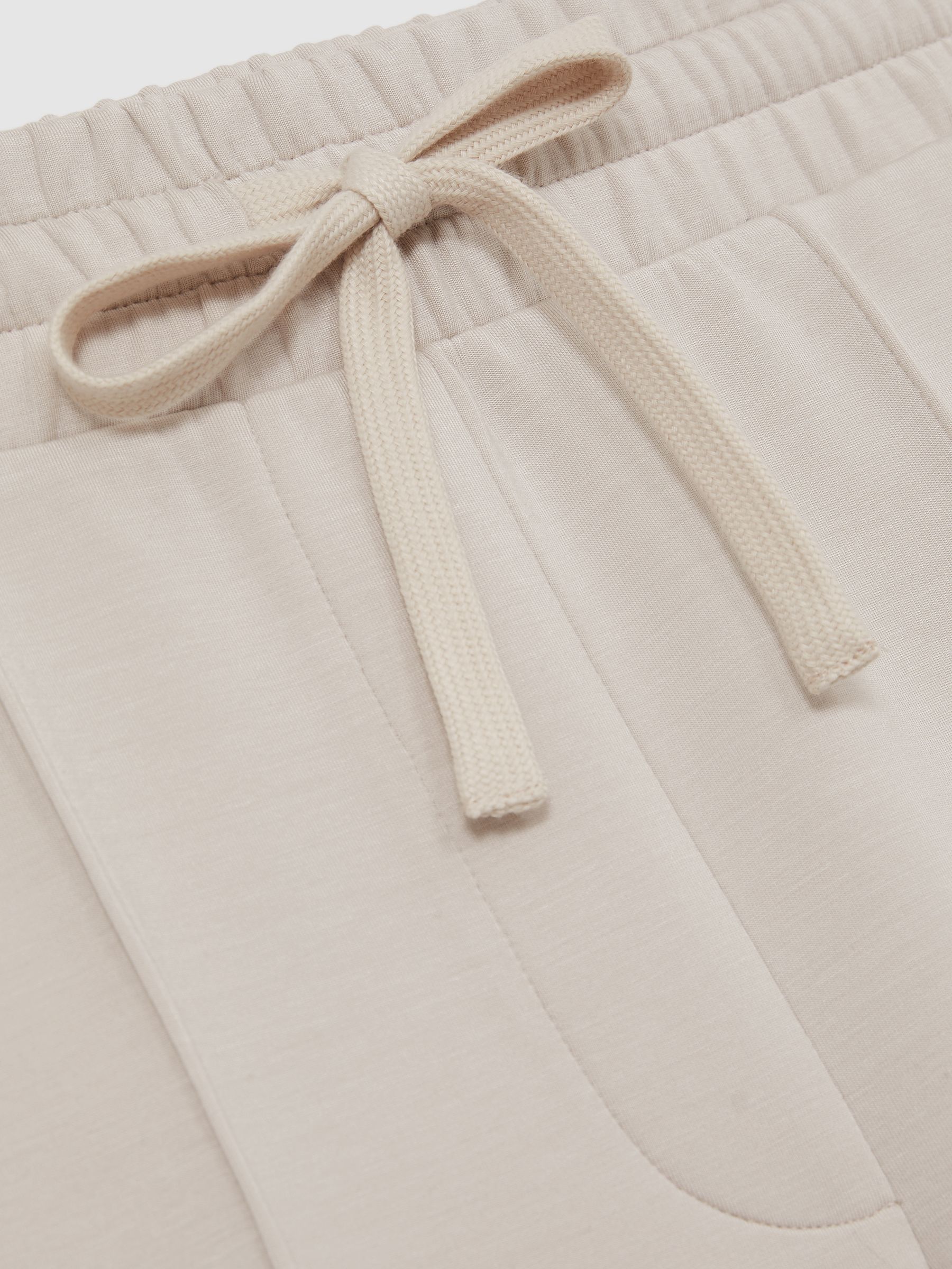 Interlock Wide-Leg Drawstring Joggers in Stone