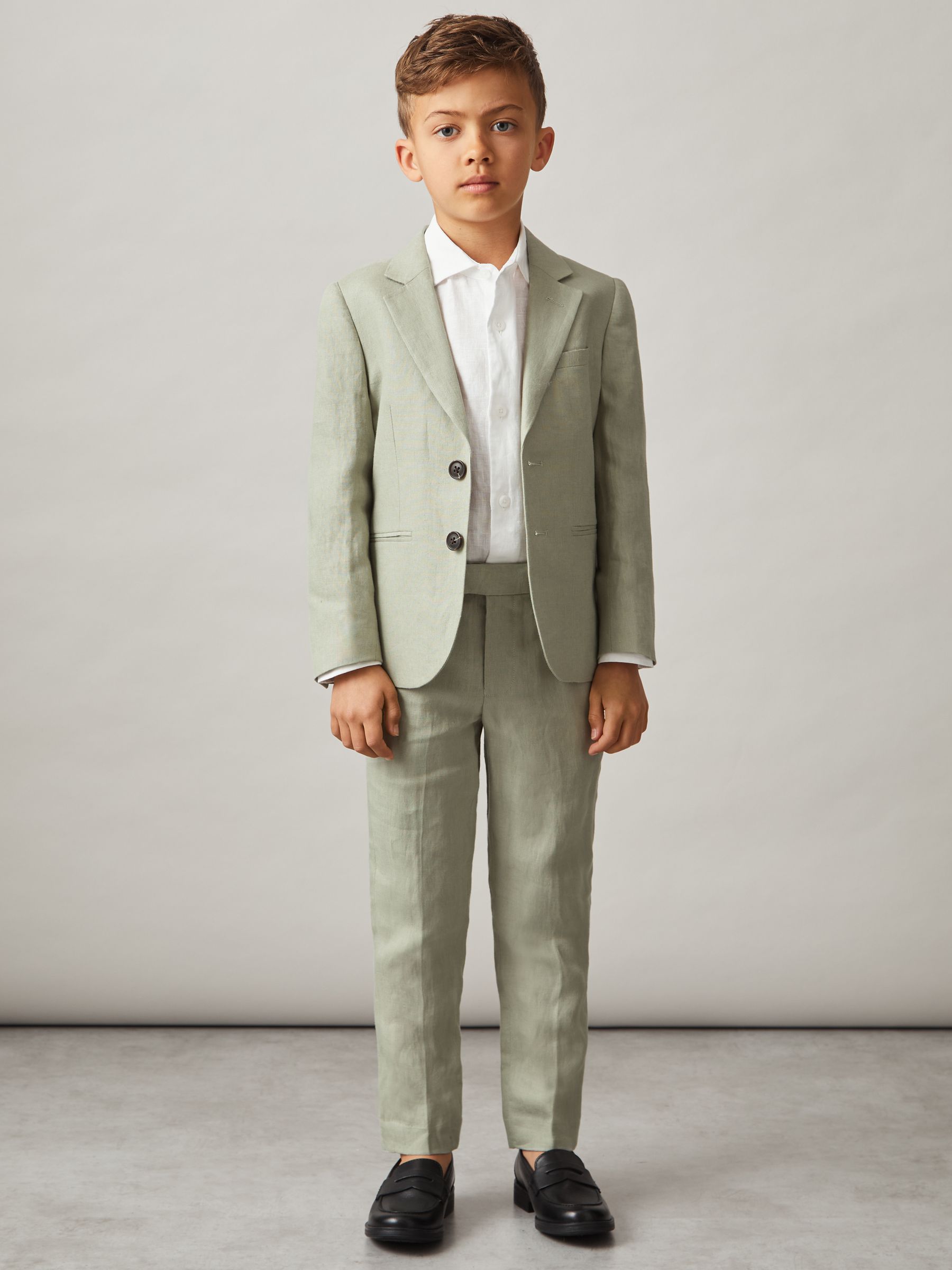 3-9 yrs Linen Single Breasted Blazer in Apple