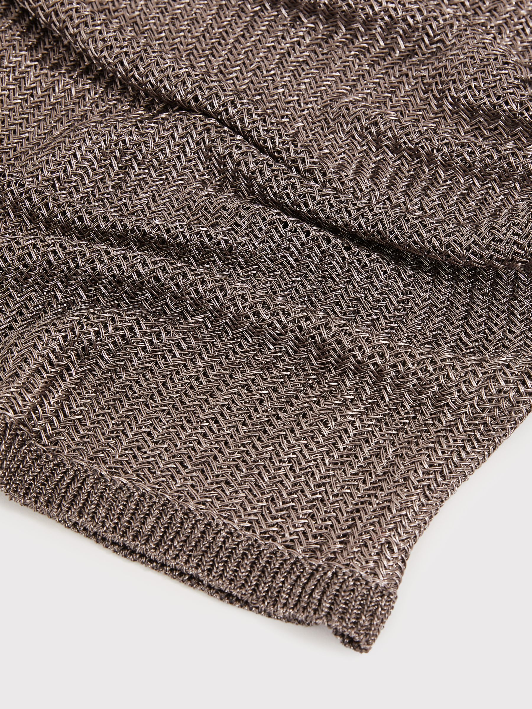 Metallic Knit Vest in Gunmetal