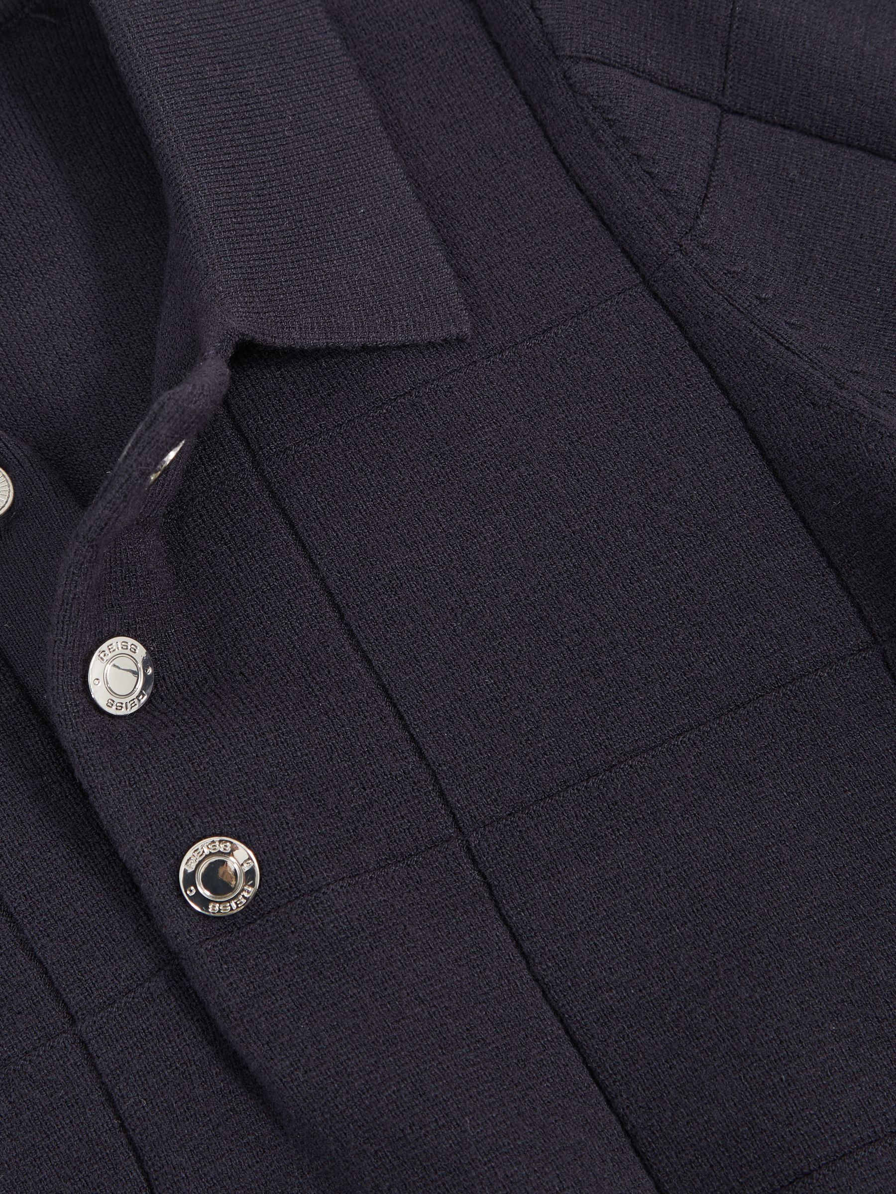 13-14 yrs Stitch-Detail Press-Stud Polo Shirt in Navy Blue