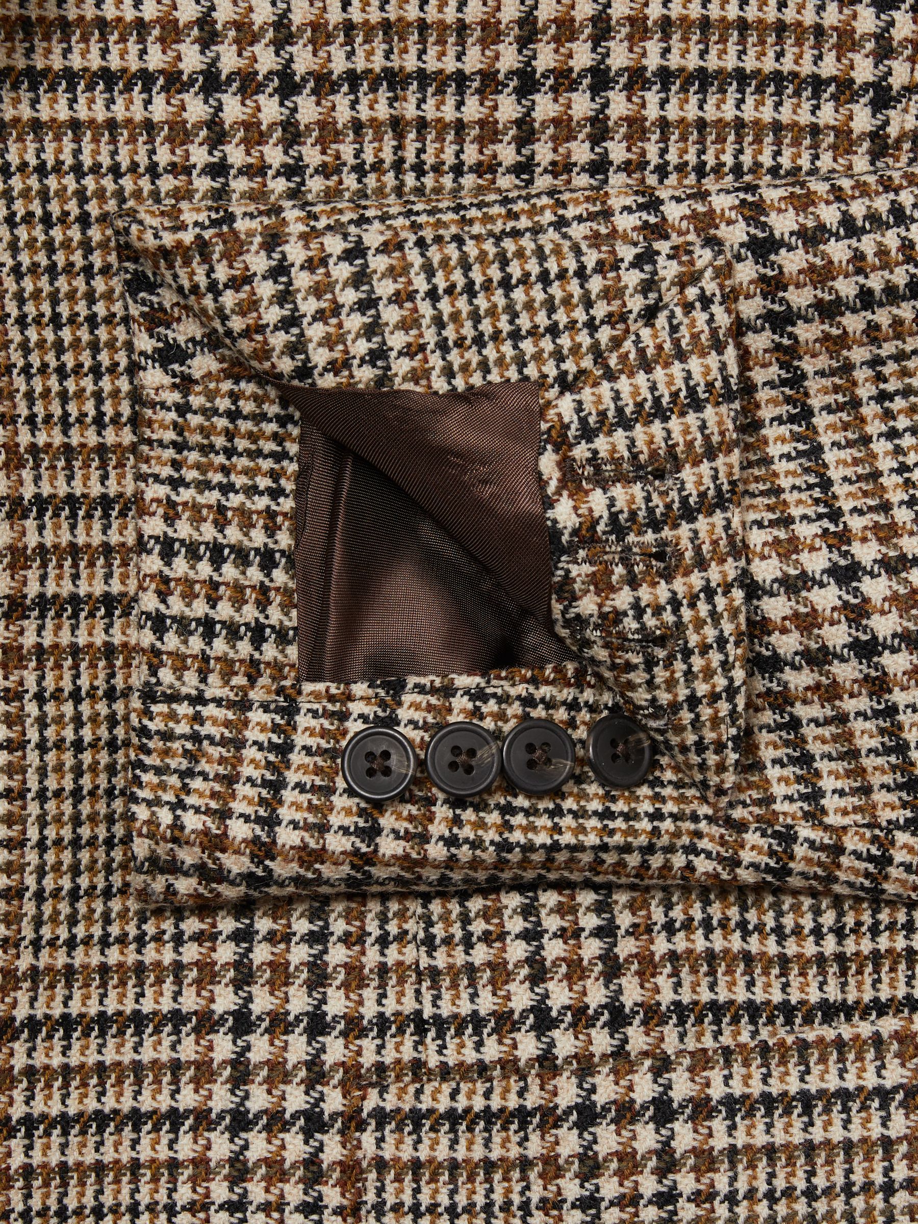 Atelier Single-Breasted Blazer in Wool Prince of Wales-Check in Brown