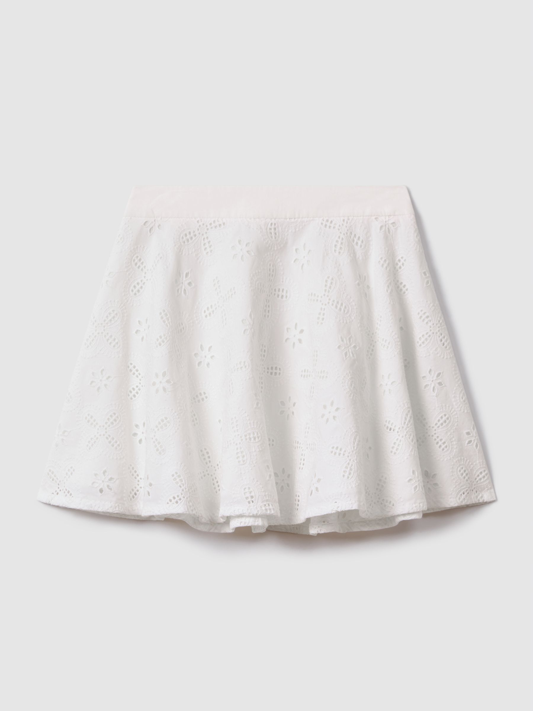 4-9 yrs Cotton Broderie Lace Skirt in Ivory