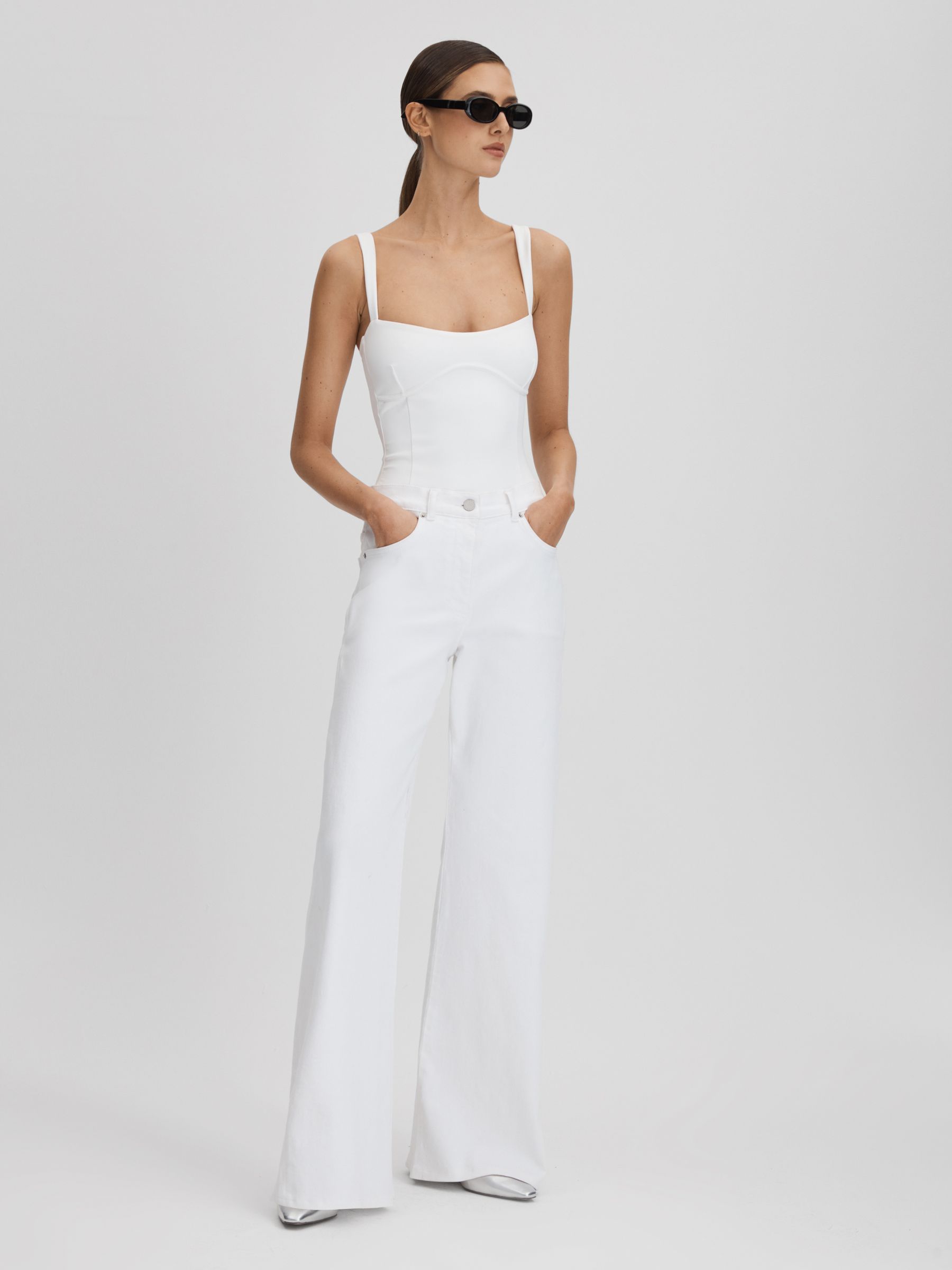 Good American Sweetheart Scuba Thong Bodies in White