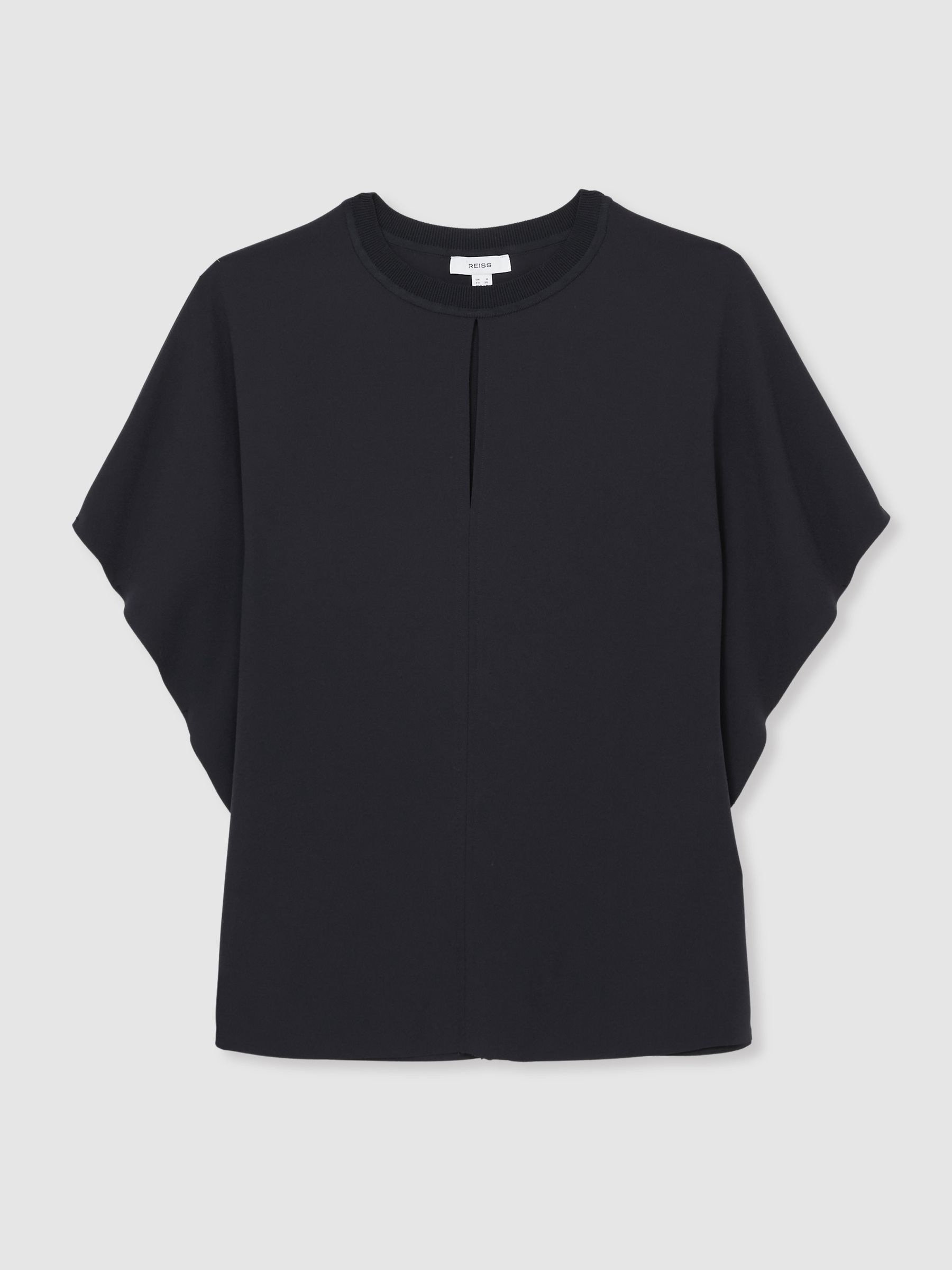 Draped Sleeve Top in Navy