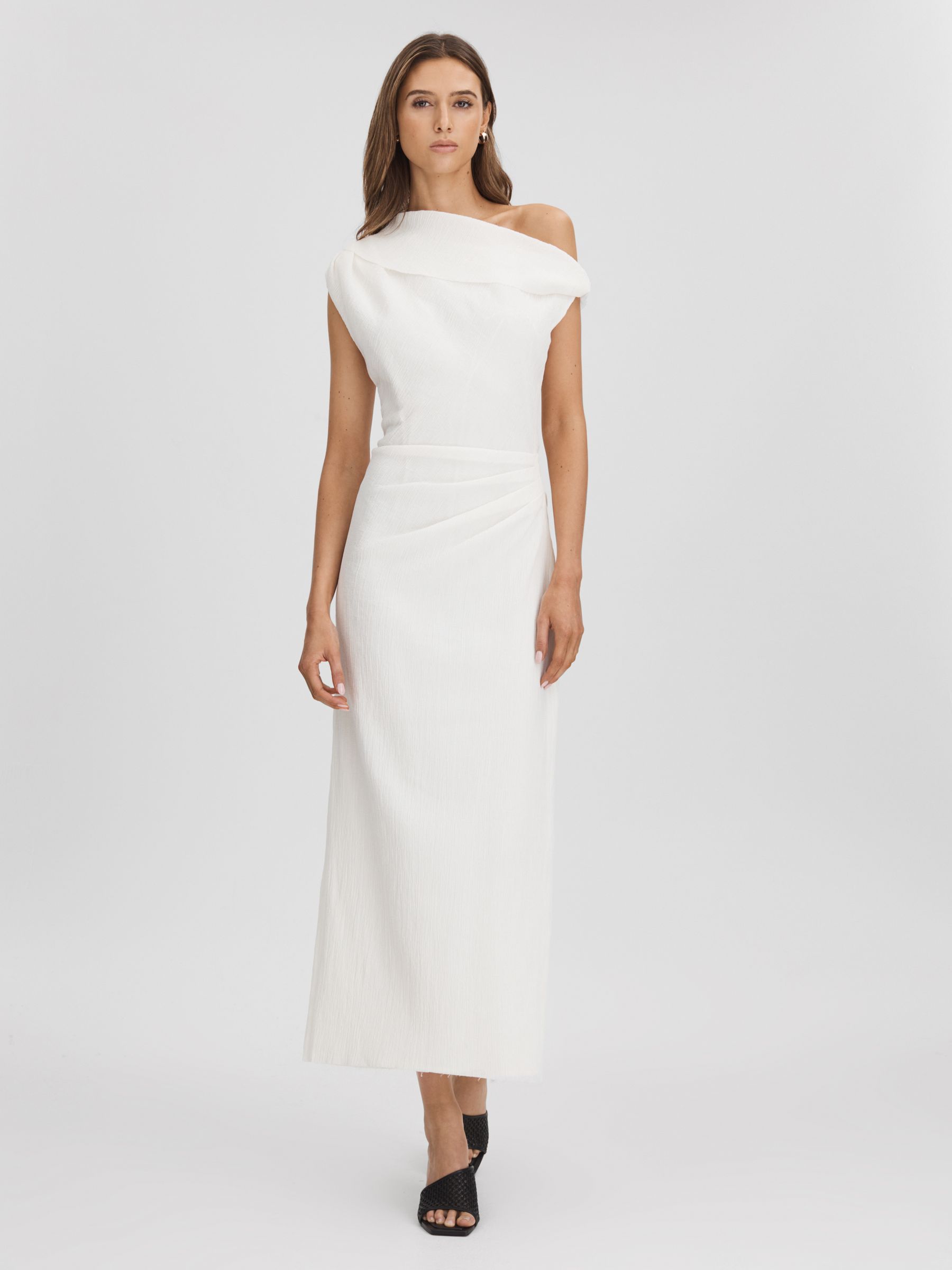 Anna Quan Textured Off-The-Shoulder Maxi Dress in White