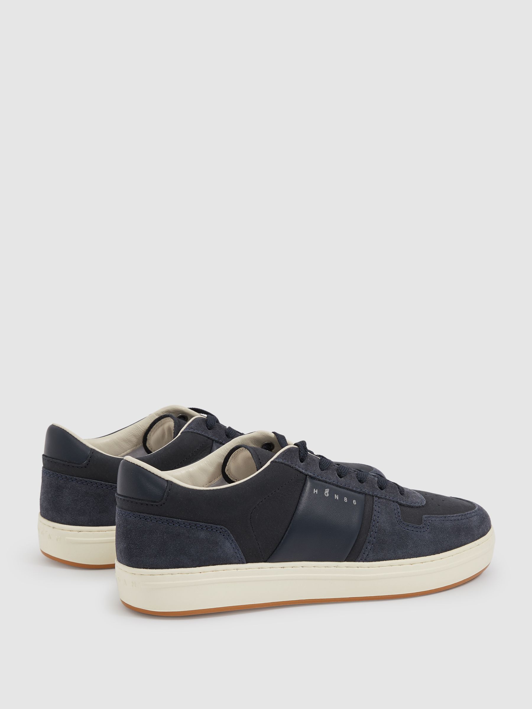Hogan Leather And Suede Lace-Up Trainers in Black
