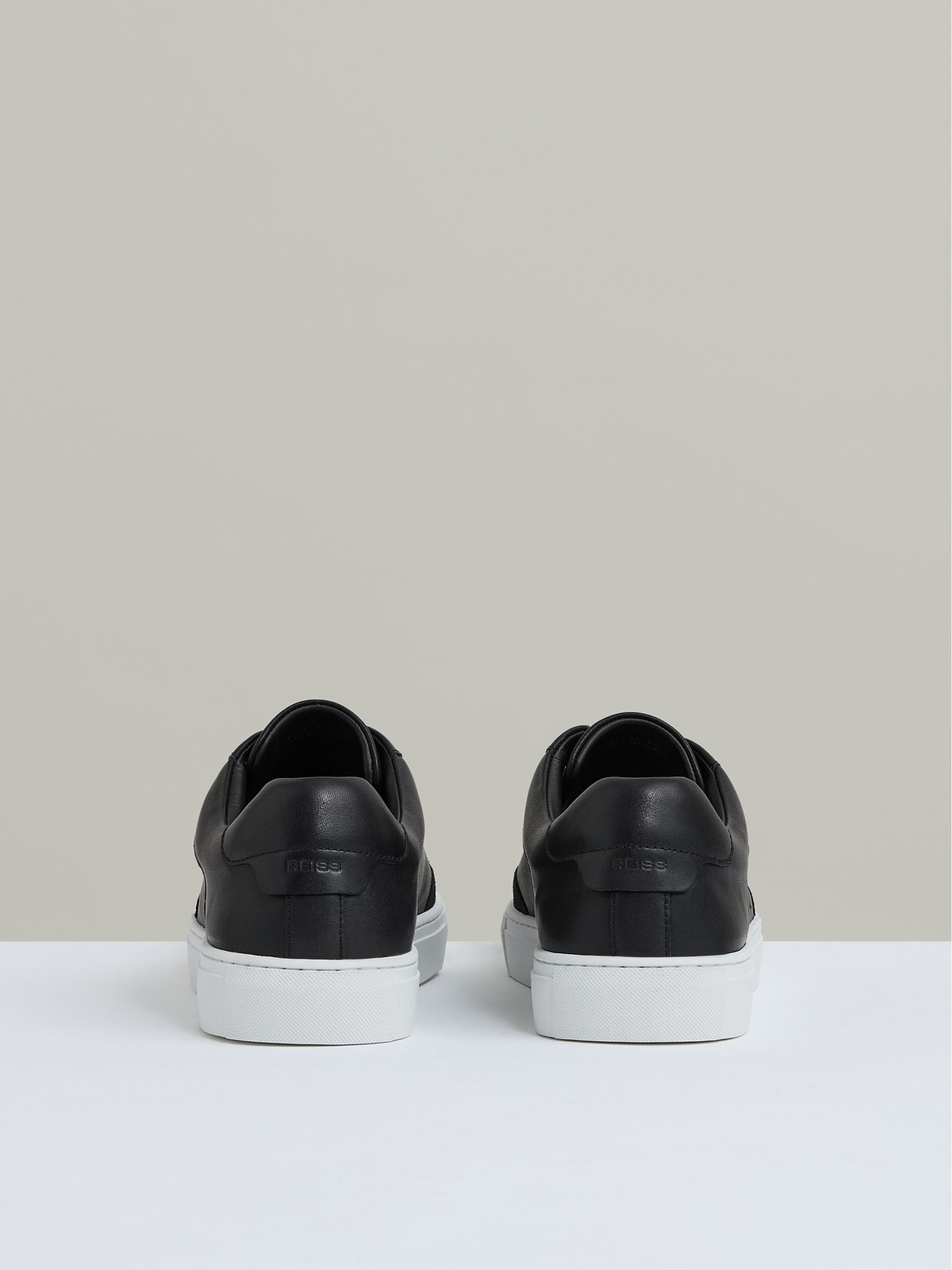 Leather Low Top Trainers in Black
