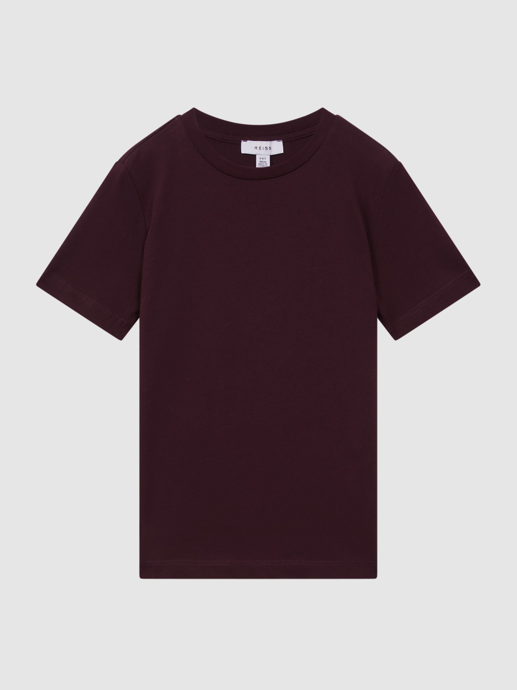 3-9 yrs Cotton-Blend Jersey Crew-Neck T-Shirt in Bordeaux