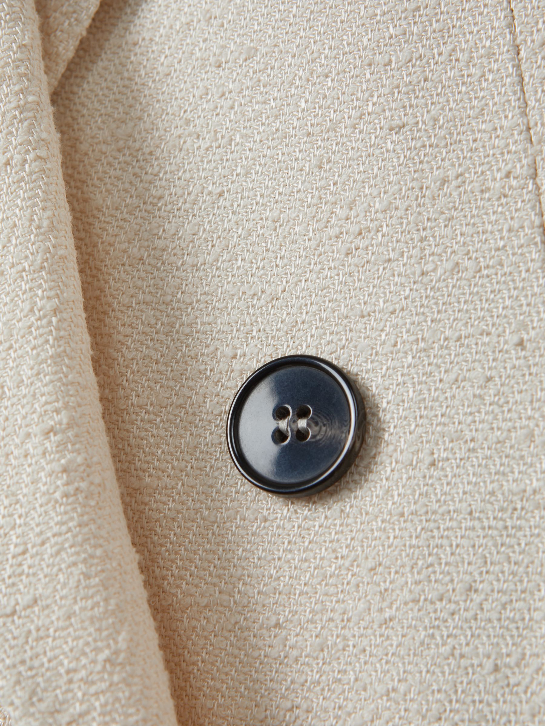 Textured Double Breasted Blazer in White