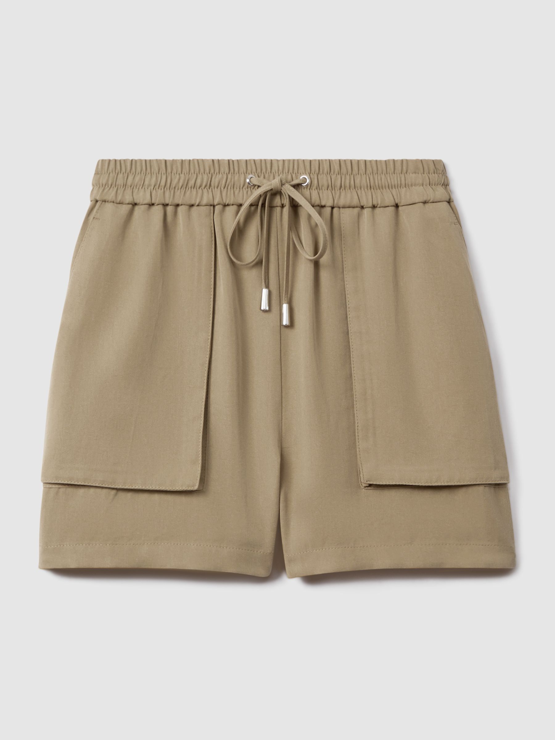 Drawstring Shorts with TENCEL? Fibers in Khaki