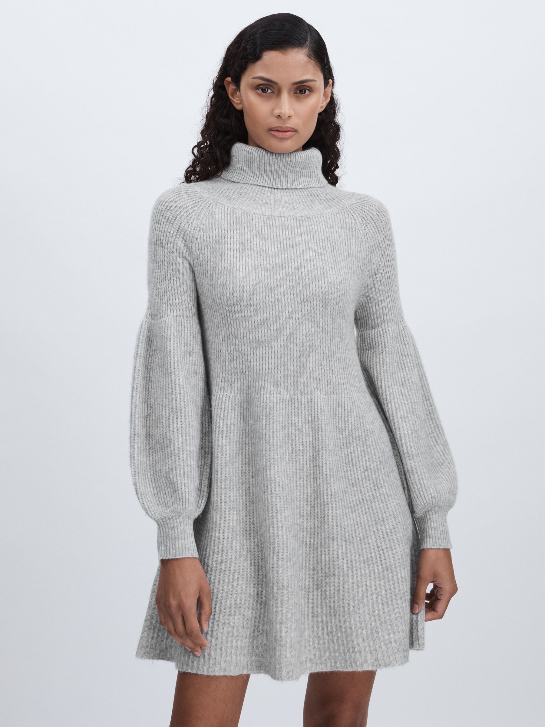 Madeleine Thompson Wool-Cashmere Mini Dress in Grey