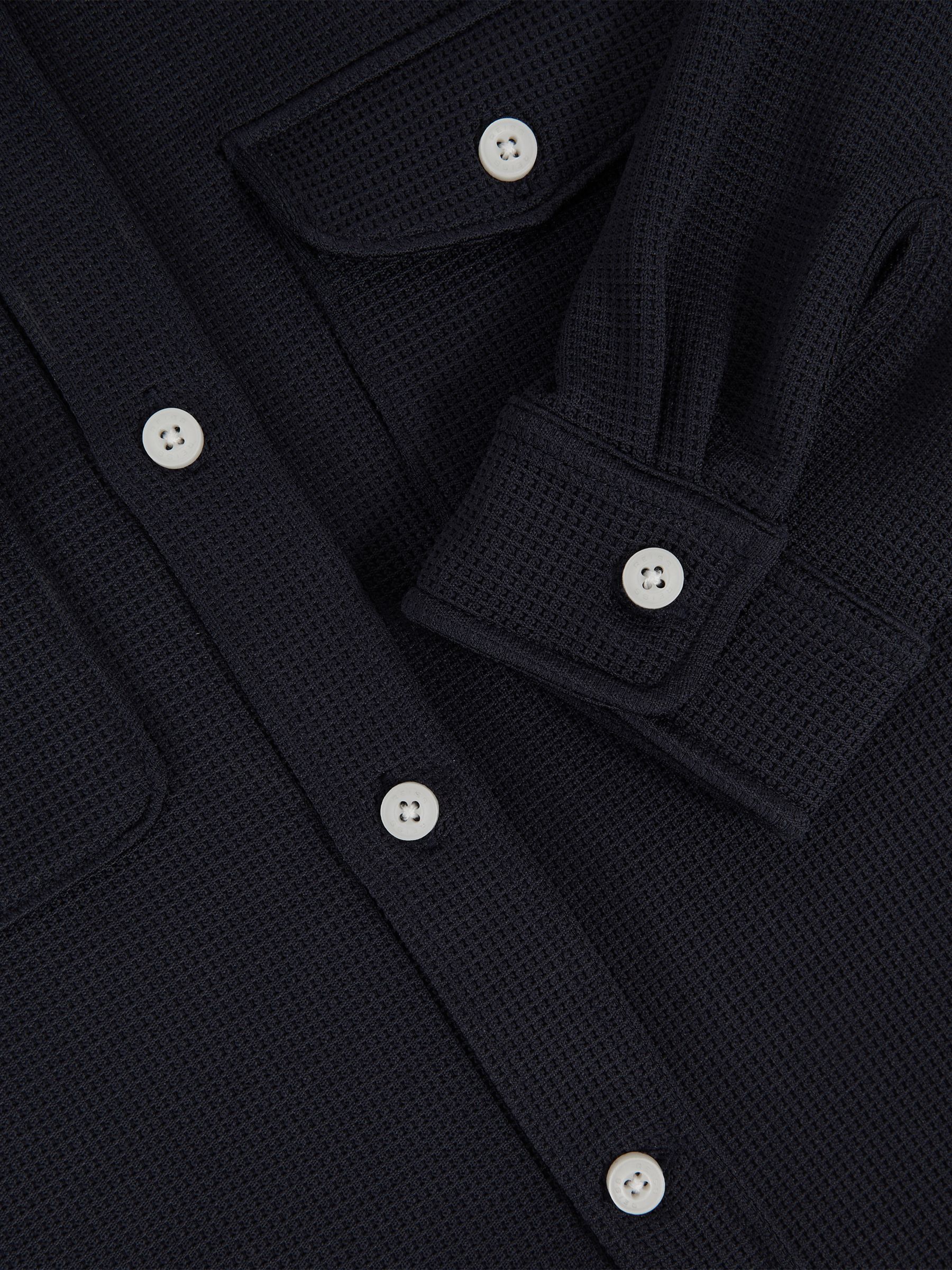 3-9 yrs Waffle-Textured Twin-Pocket Overshirt in Navy