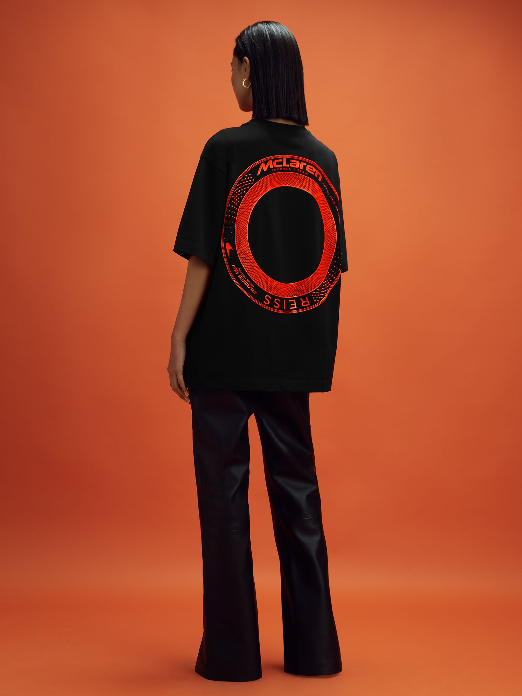 McLaren F1 Oversized Cotton Crew Neck T-Shirt in Black