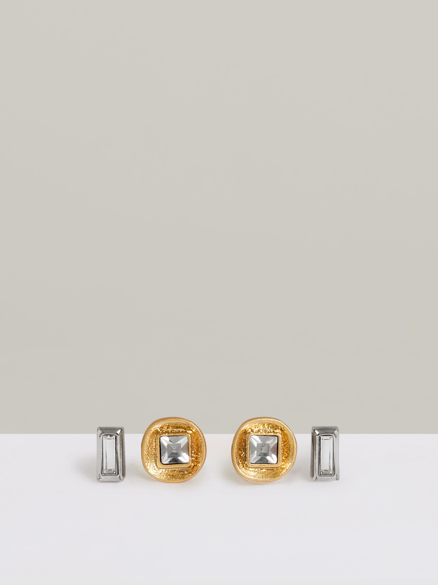 Micro Curve Studs Earrings 2 Pack in Grey