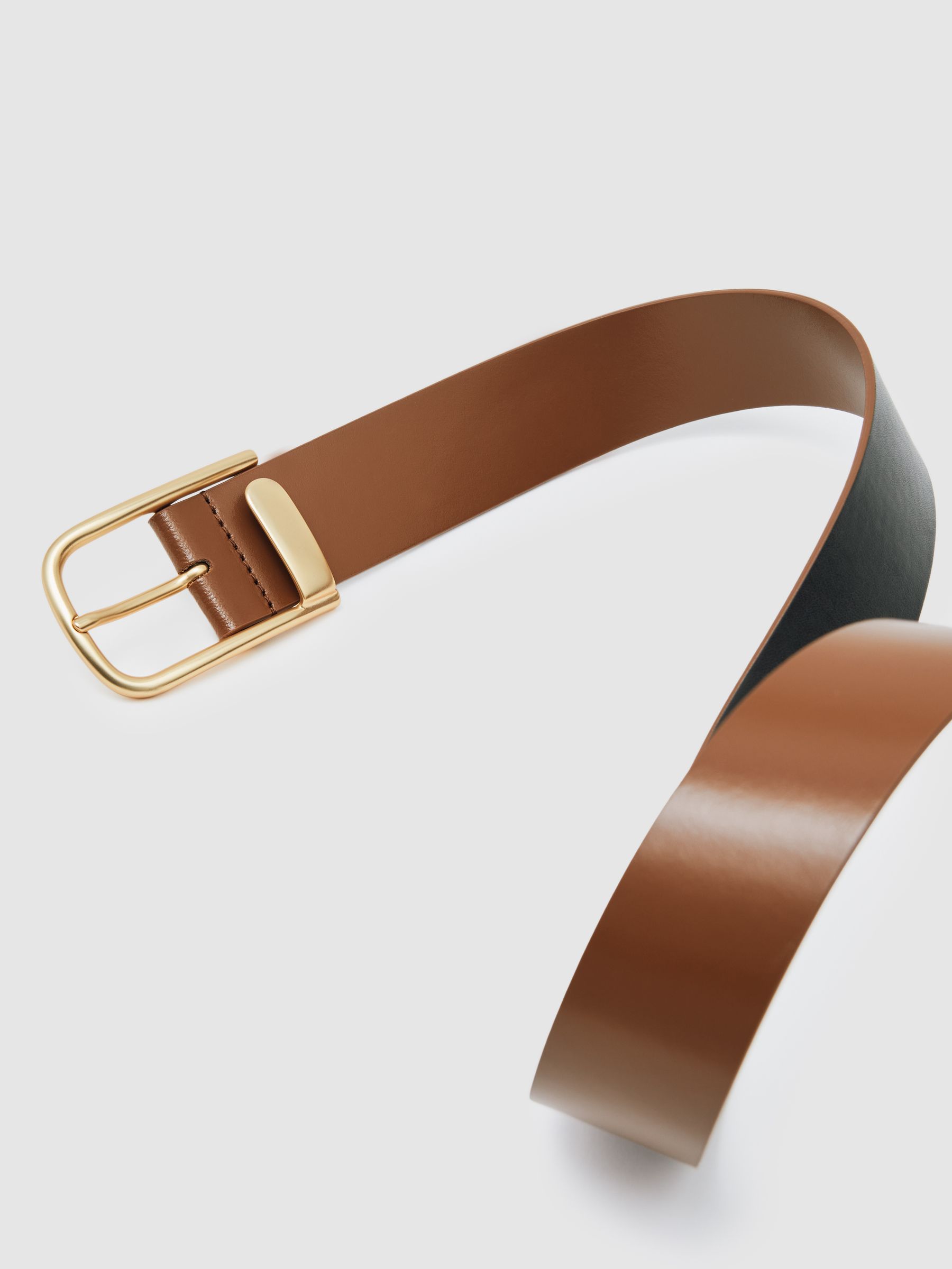 Leather Half-Keeper Belt in Tan